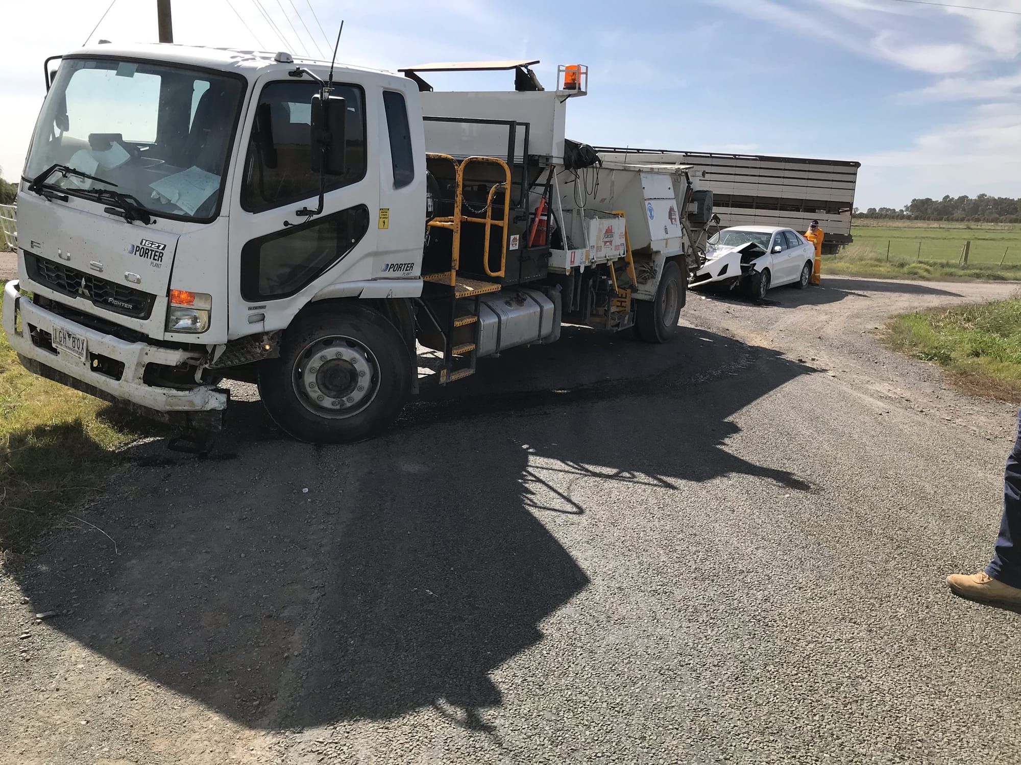 Failure to give way ... The drivers of both the truck and car were lucky not to sustain injuries from a collision at Muckatah last Thursday. 