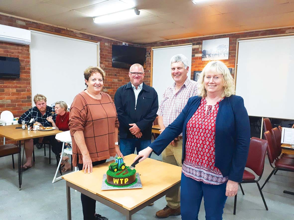 Going out on a high ... (From left): Veronica Williams (treasurer), Nathan Binks (president), Ashley Williams (past president) and Karen Williams (secretary) bid farewell to the Waaia tractor pull event after 13 years. 
