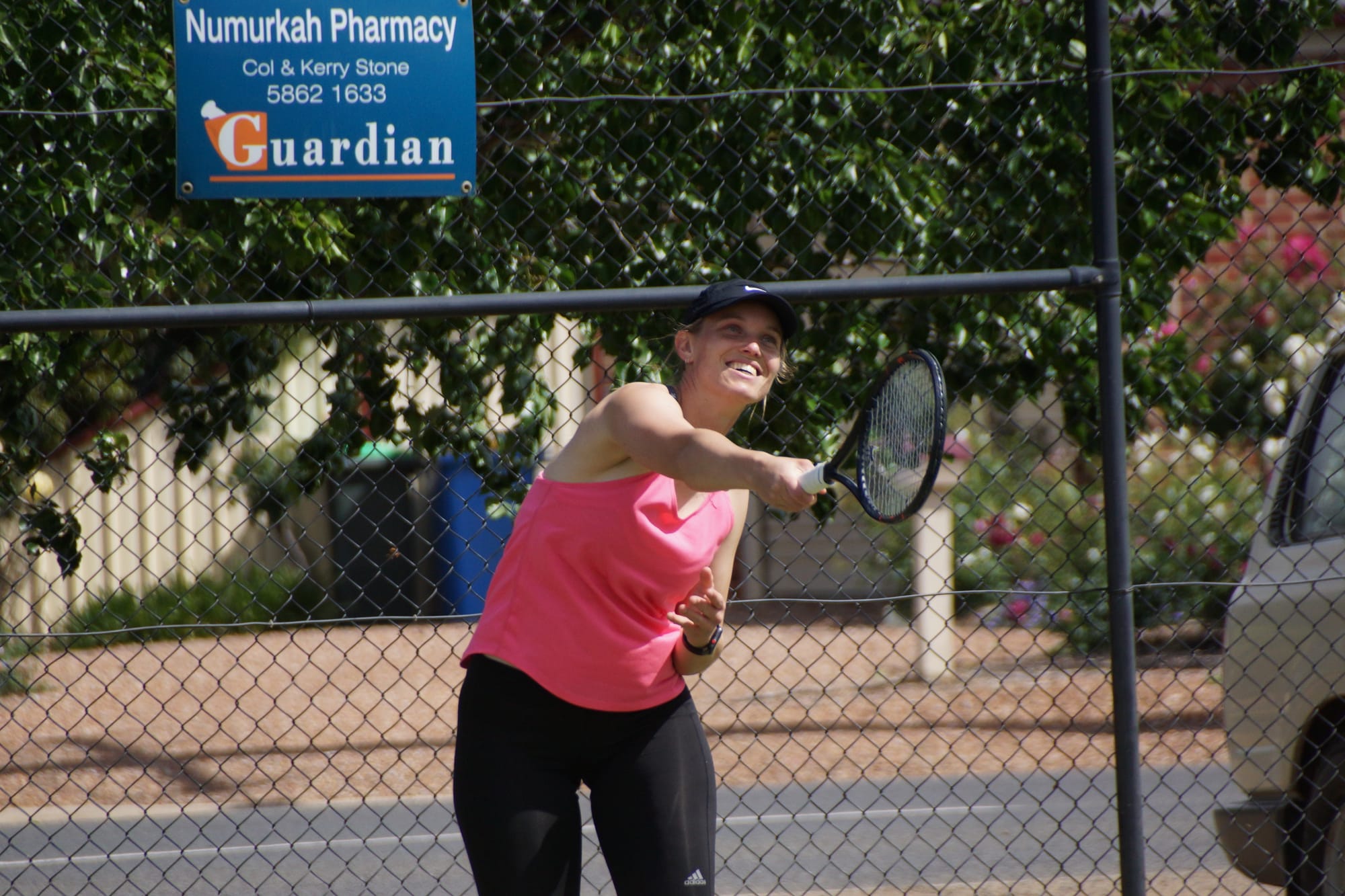 Just for fun ... Caitlyn Price serves it up for the Raiders on Saturday.