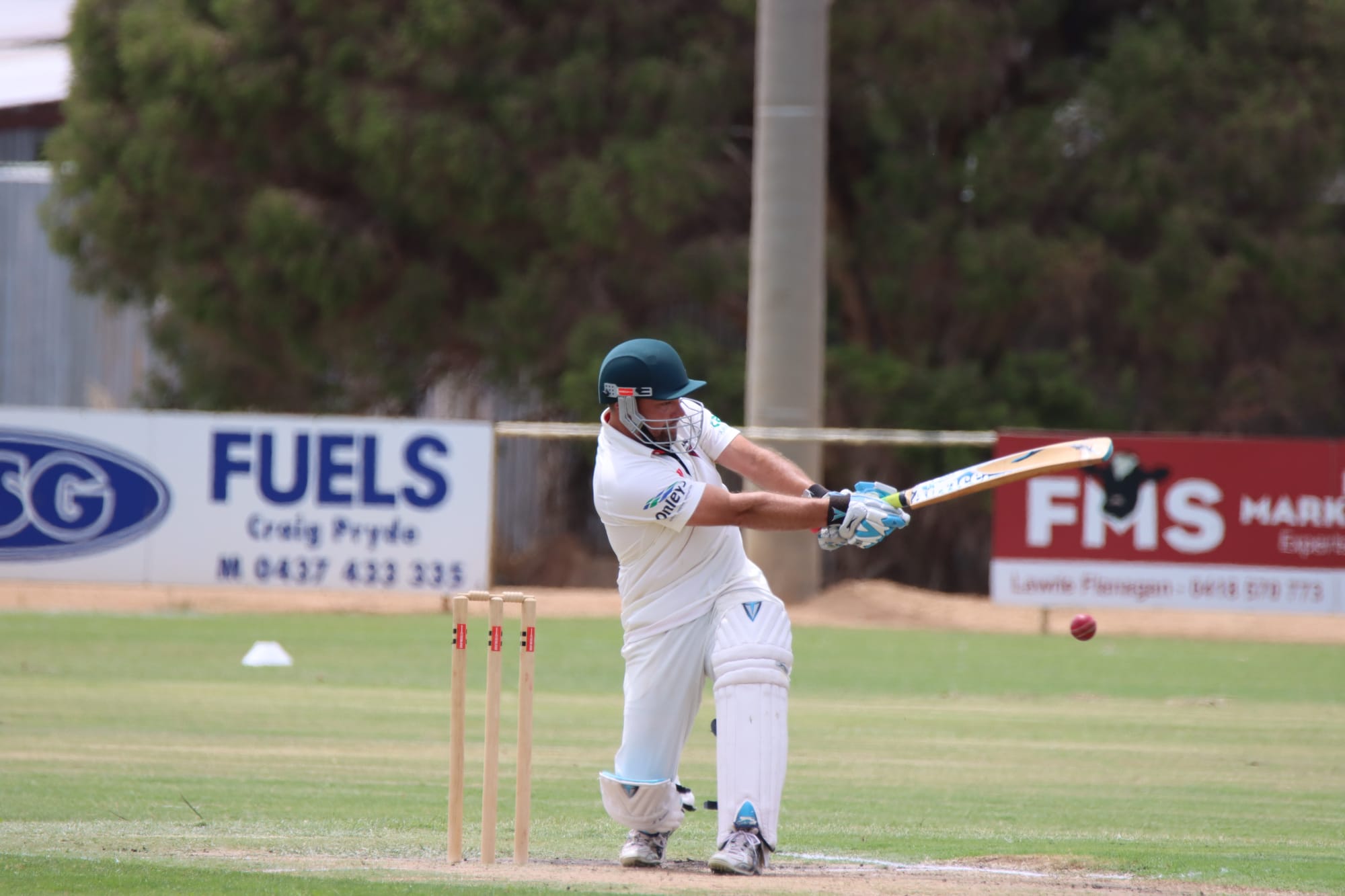 Whack … Ben Daniel plays a pull shot.