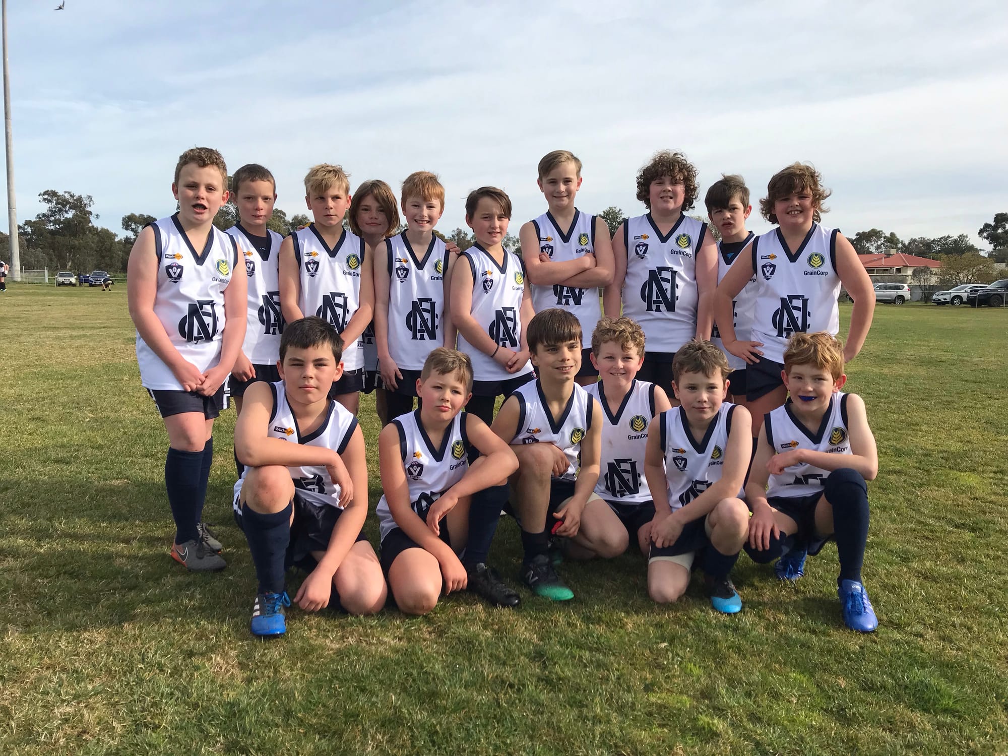 First one done and dusted ... Numurkah’s under 10s after their game on Saturday.
