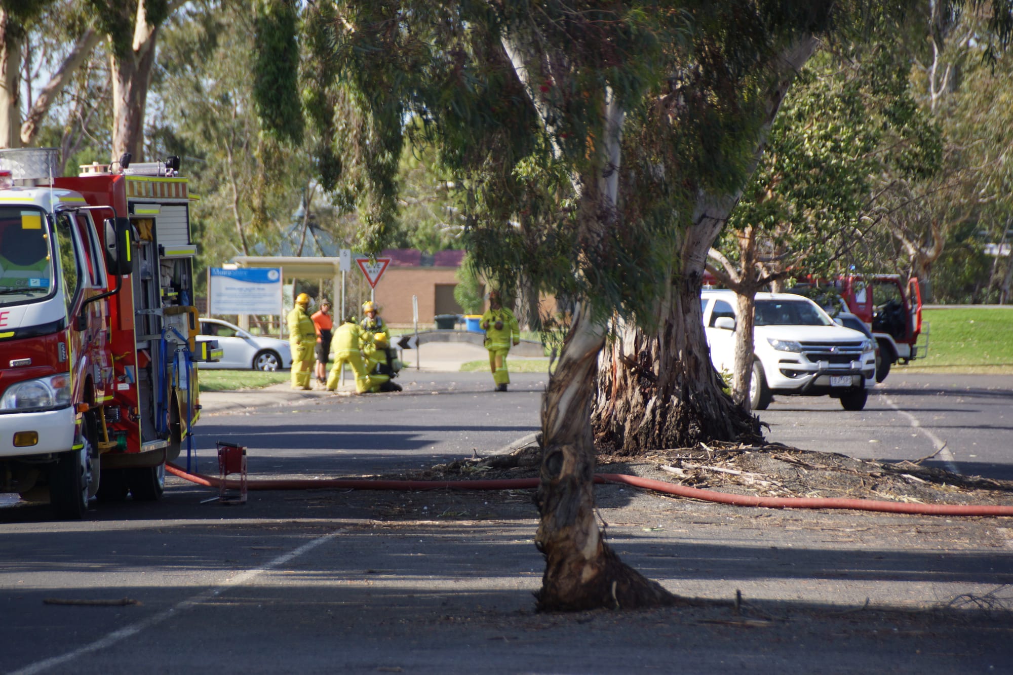Chemical spill ... Numurkah and Wunghnu brigades responded to the chemical spill, with pool workers already having taken measures to limit the impact. 