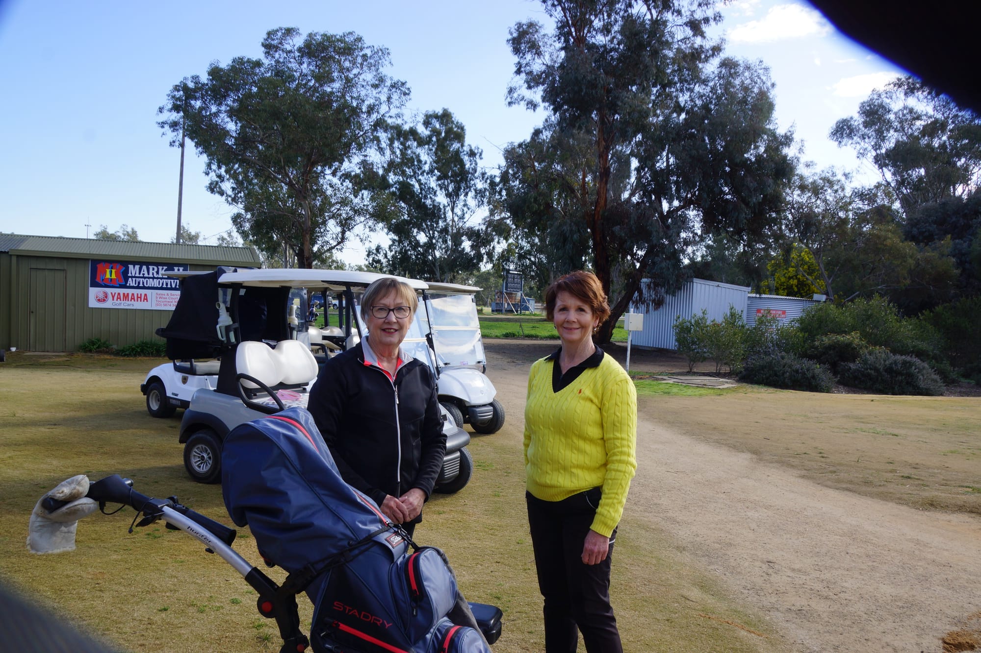On the board again ... Nola Dalton and Bev Hutchins were very keen to put in a good performance to get a win in the fourball event last Friday.