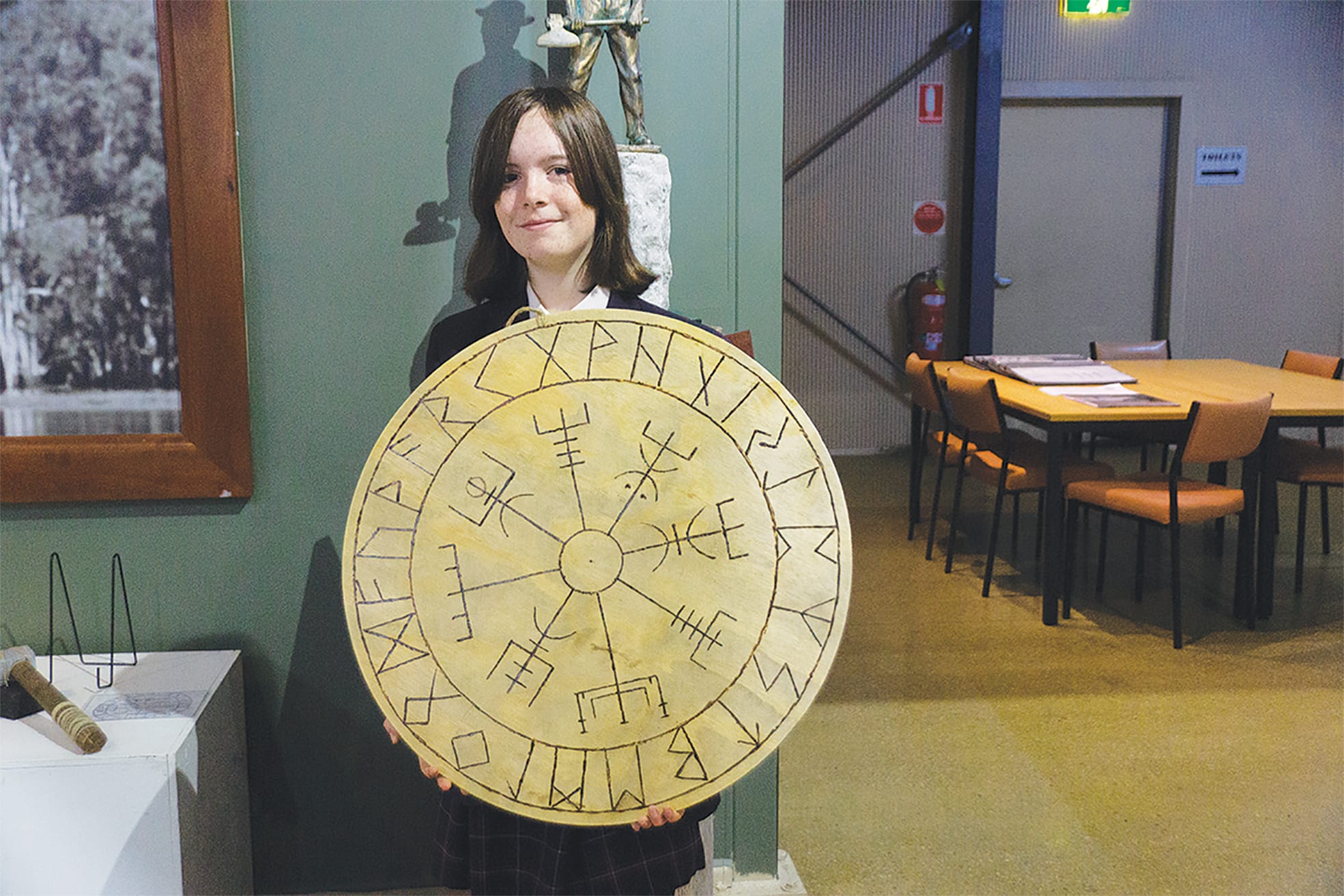 Way finder ... Molly Jackson liked the way the Vikings used runes, as demonstrated on this mystical compass. 