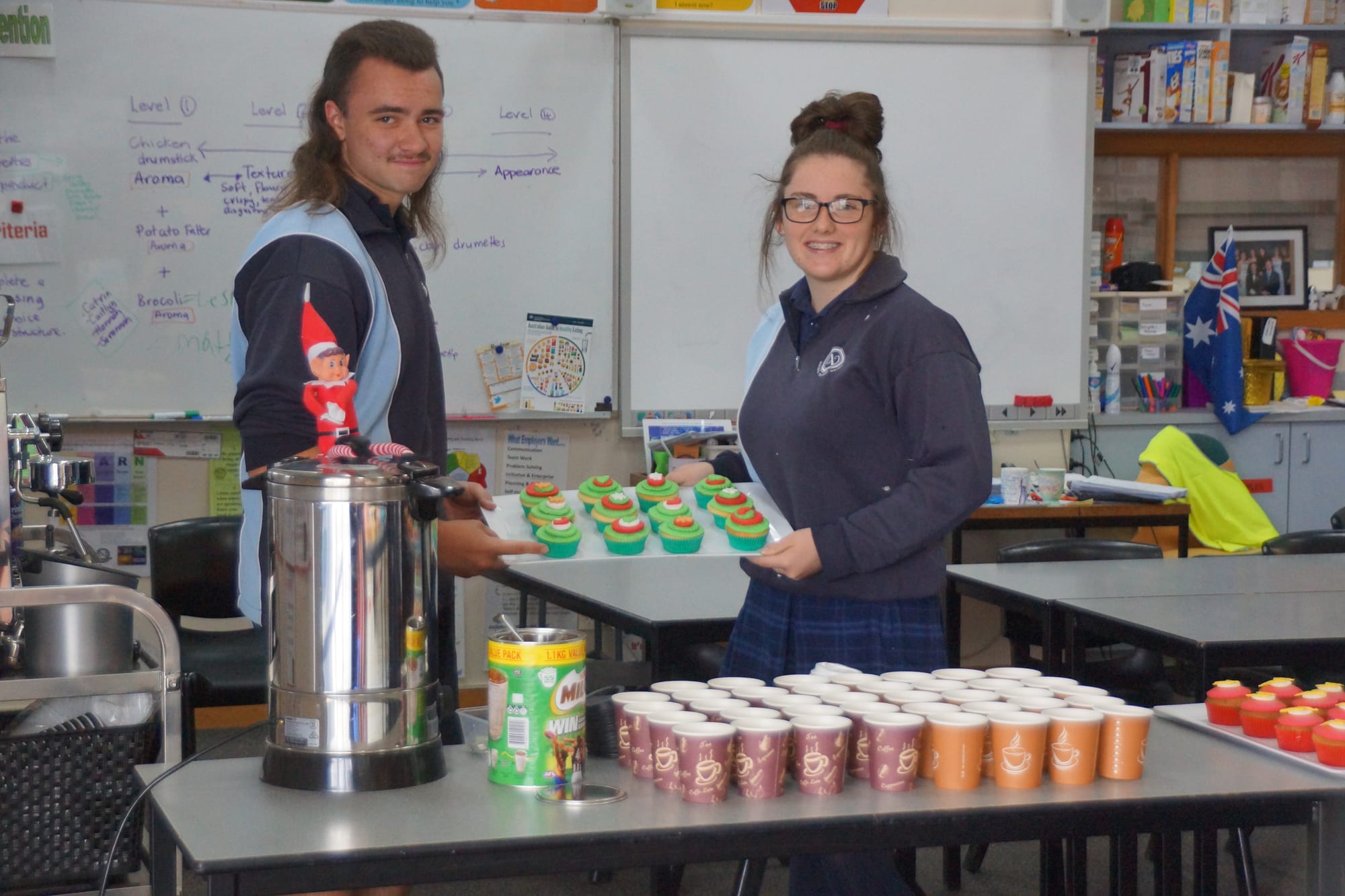 Happy to serve ... Harry Mayberry and Melissa Kennedy were pleased to put their culinary and customer service skills to good use.