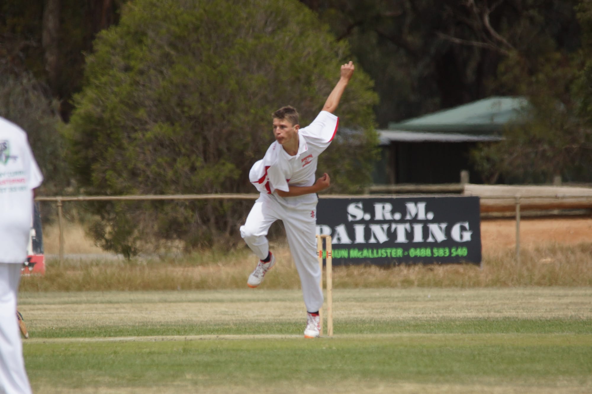 Full flight … Dylan Baker lets another one rip