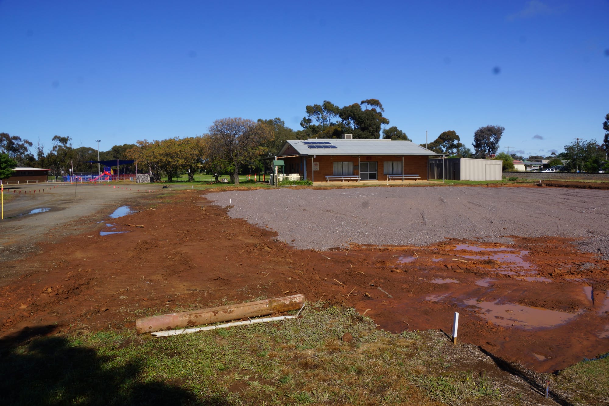 In the works... The new Strathmerton netball courts are in a much better position. 