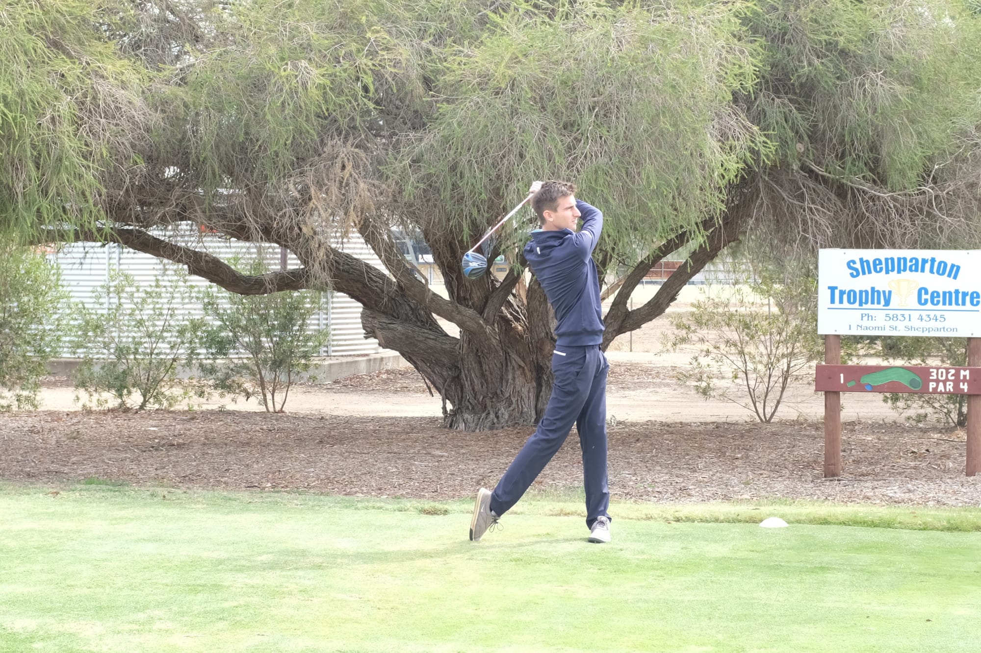 Two under ... Mitch Grandell shot a sub par round on Saturday to win the day’s Numurkah golf event.