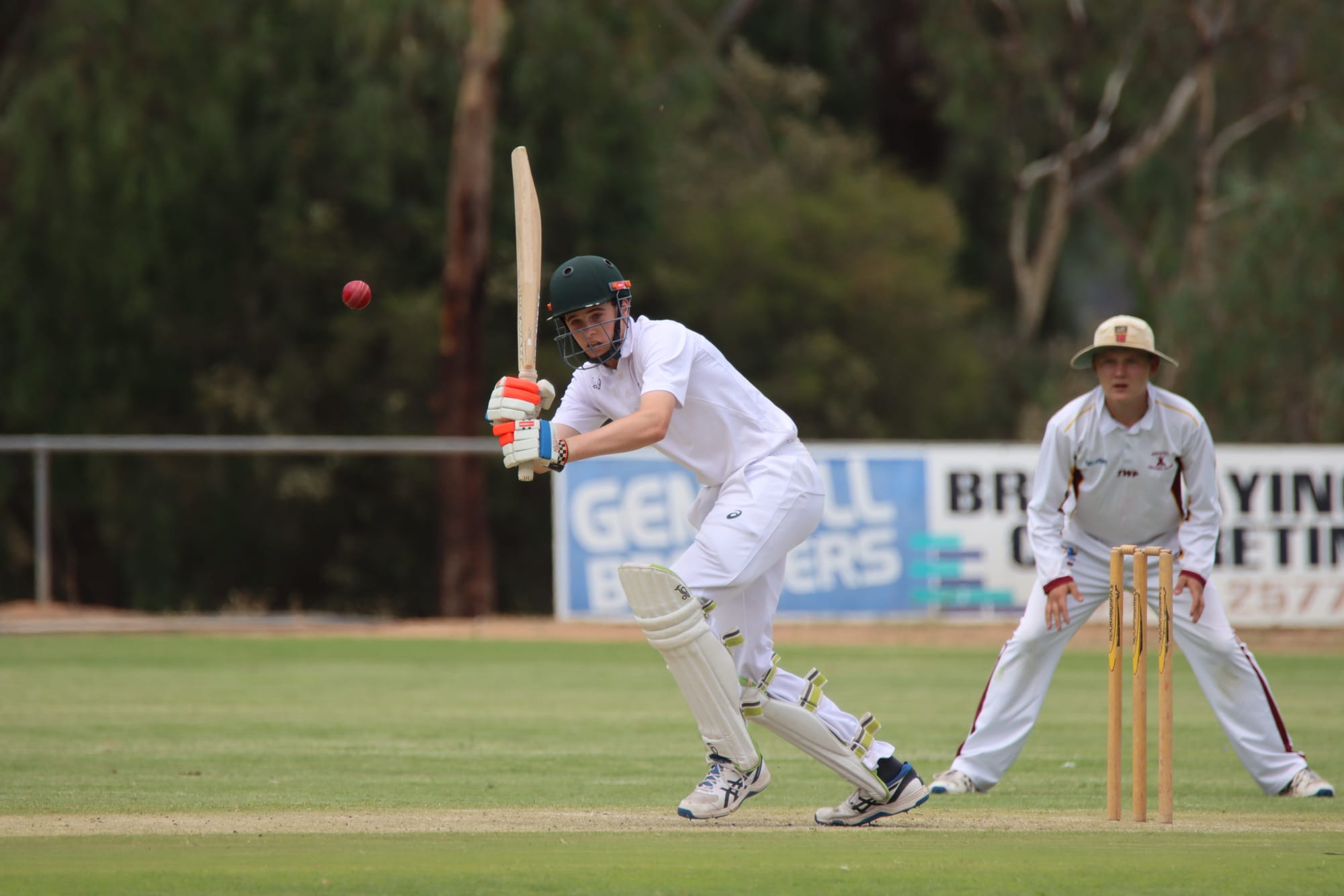 Nice shot … Aaron Harding flicks the ball to the leg side.