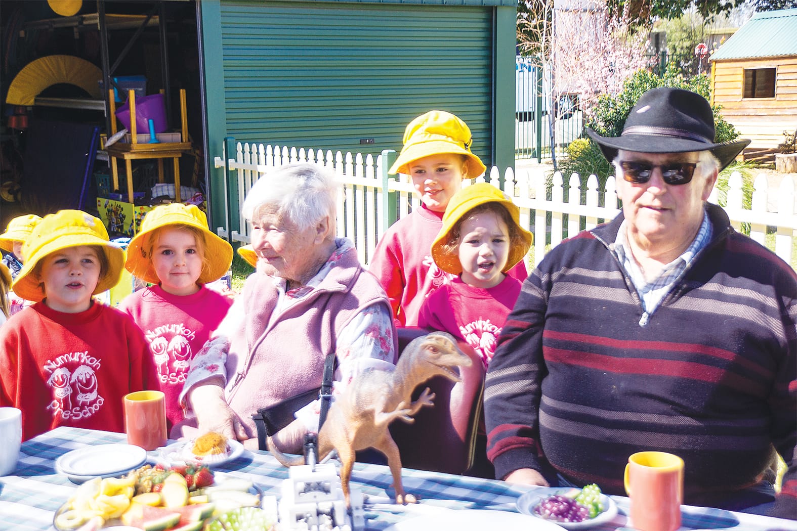 Fun for young and old ... Jack Robertson, Aimee Rankin, Flo Goodwin, Audrey Martin and John Fleming enjoy the chance to spend time together.