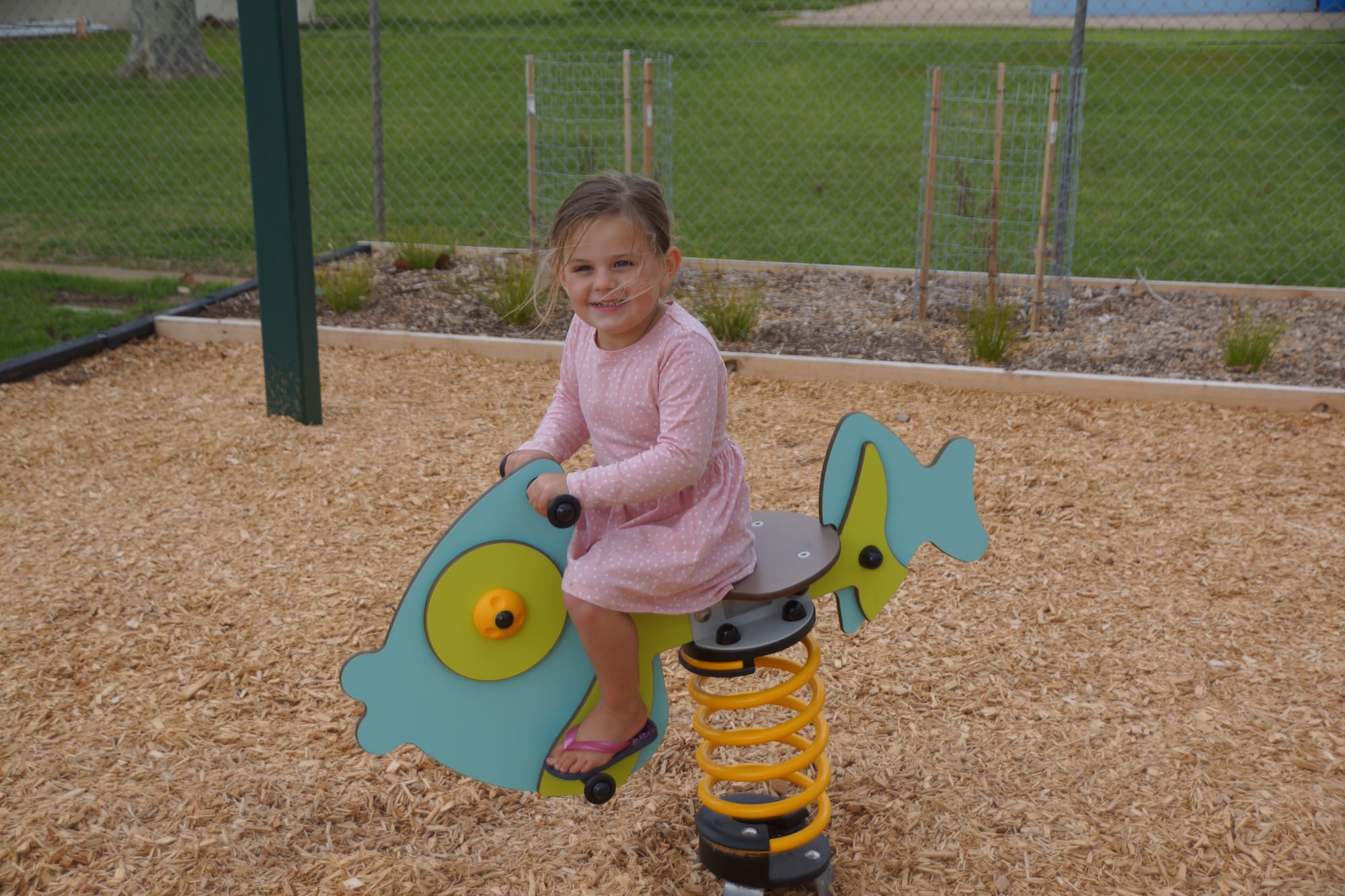 So much fun... Jemma Lawless enjoying the spring rocker. 
