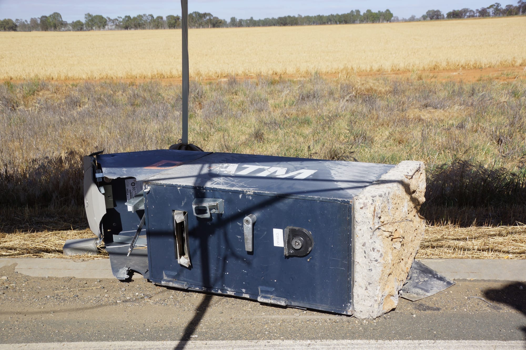 Resting place ... It is not yet known whether the thieves detached the ATM from the vehicle, or it came loose of its own accord.
