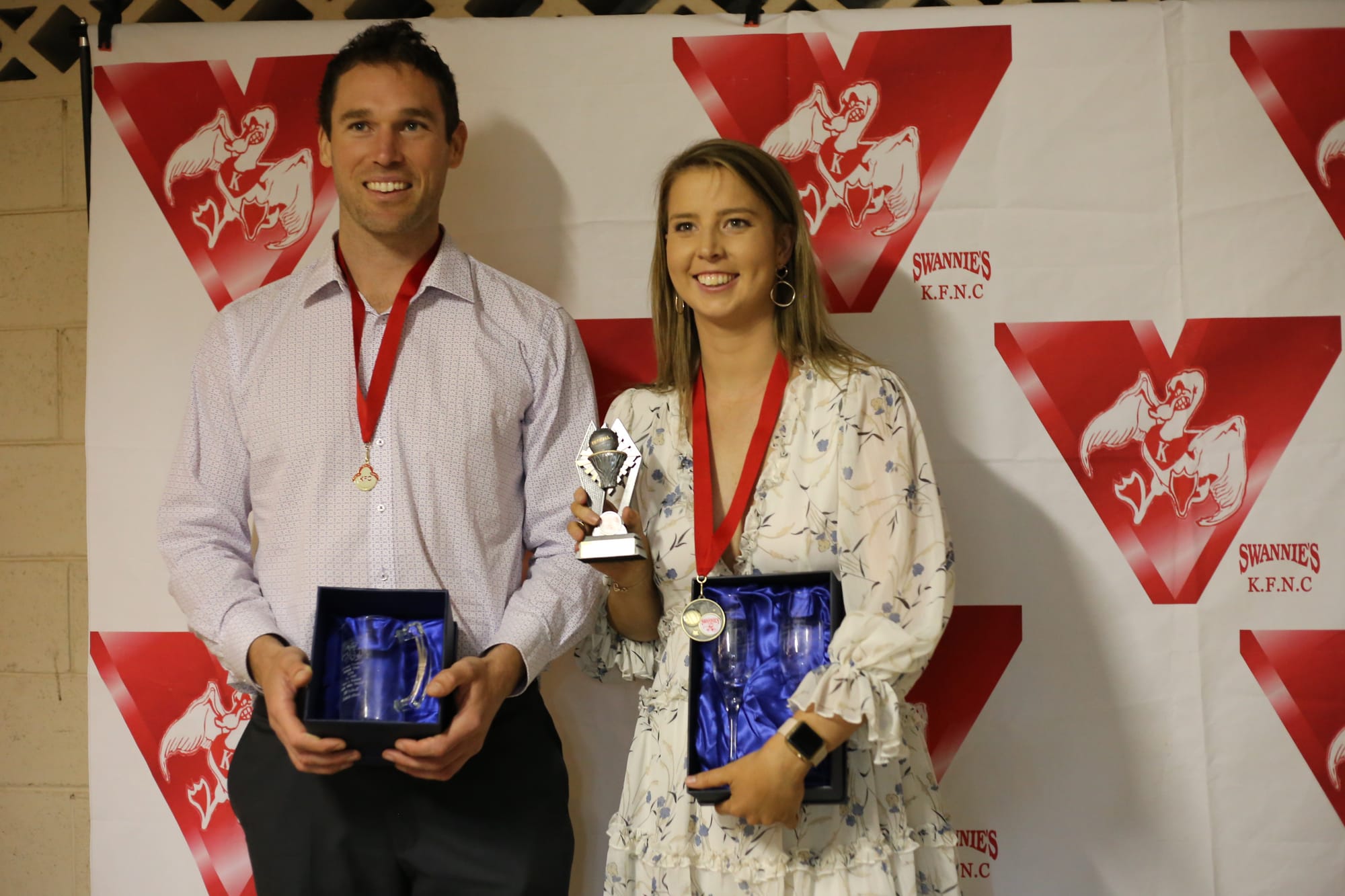 Top Swans ... Mitch Sidebottom and Sarah Weidemann.