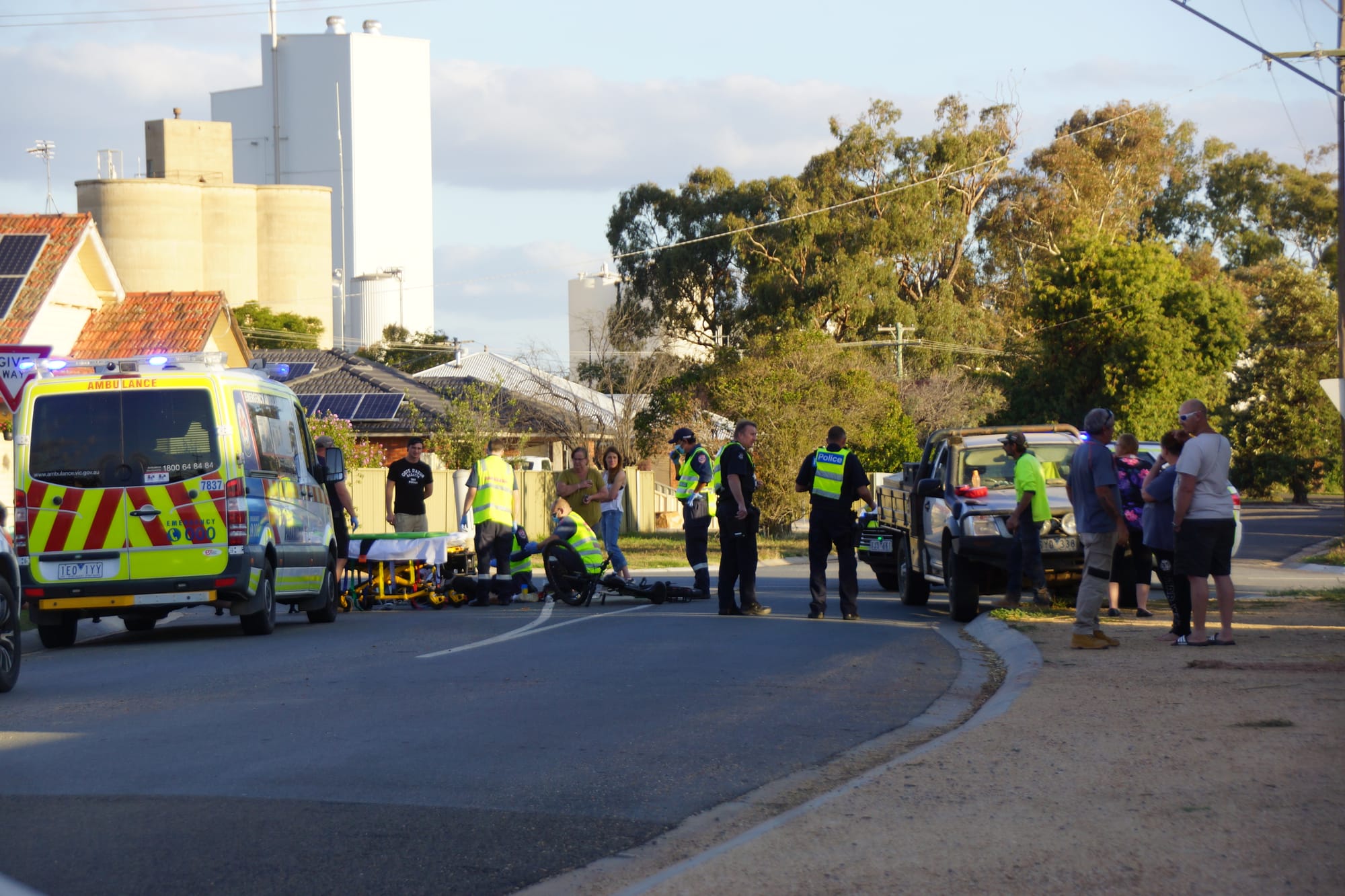 Cyclist injured ... The collision between an electric powered bicycle and a ute occurred at the corner of Quinn and Stewart Streets on Friday afternoon. 