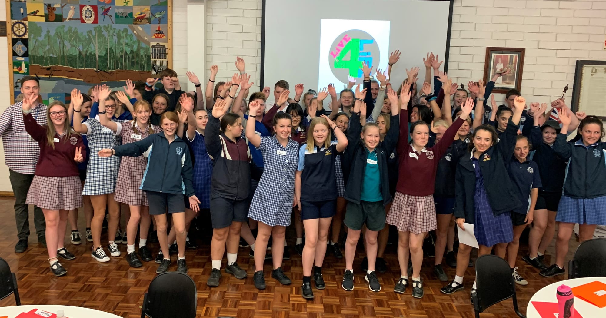 Feeling empowered ... Moira Shire secondary students celebrating the launch of the Live4Life program. 