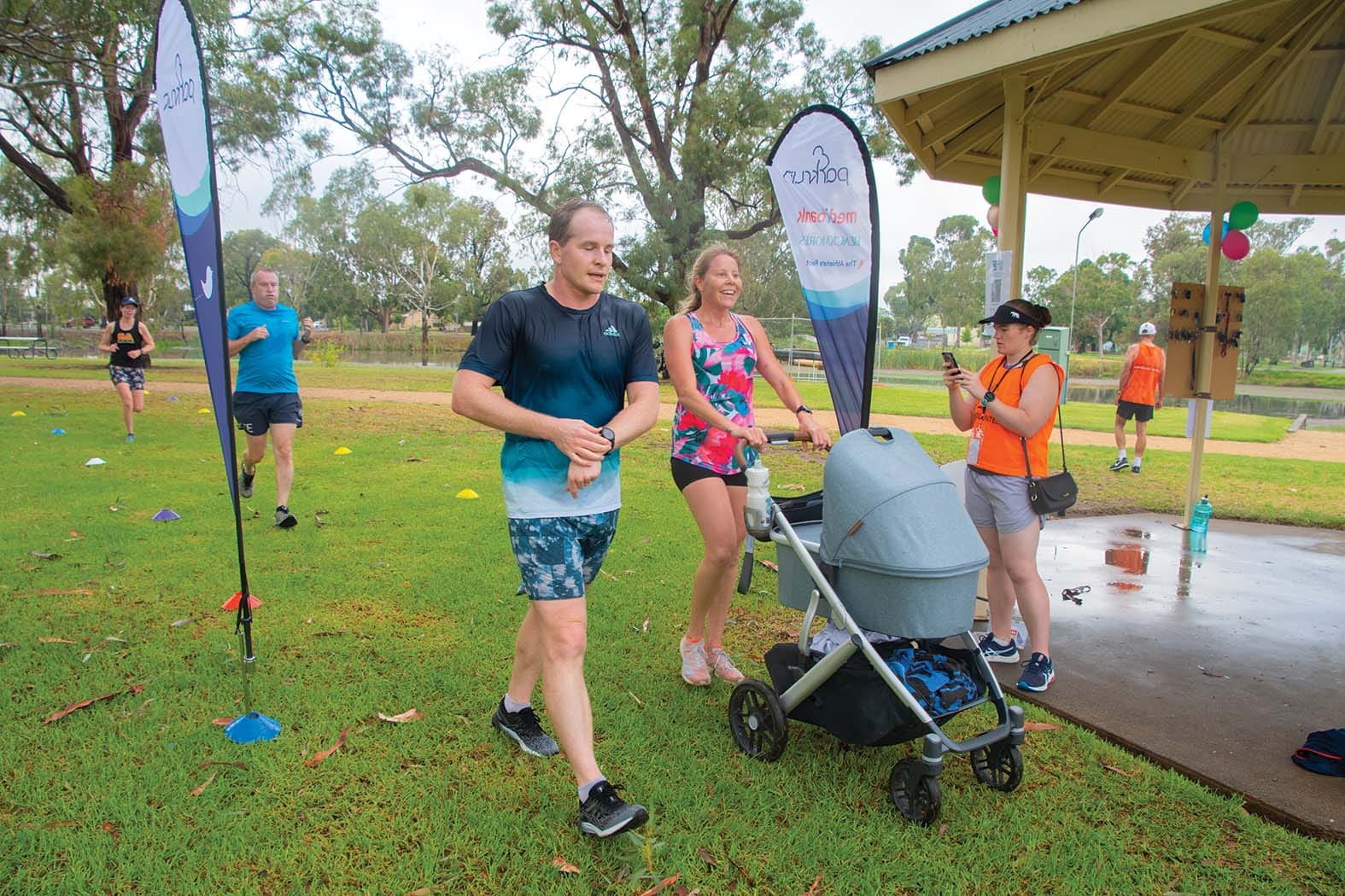 Crossing the finish line ... Finishers ranged from mums with prams, to elderly men and women, to young children, and everything in between. 
