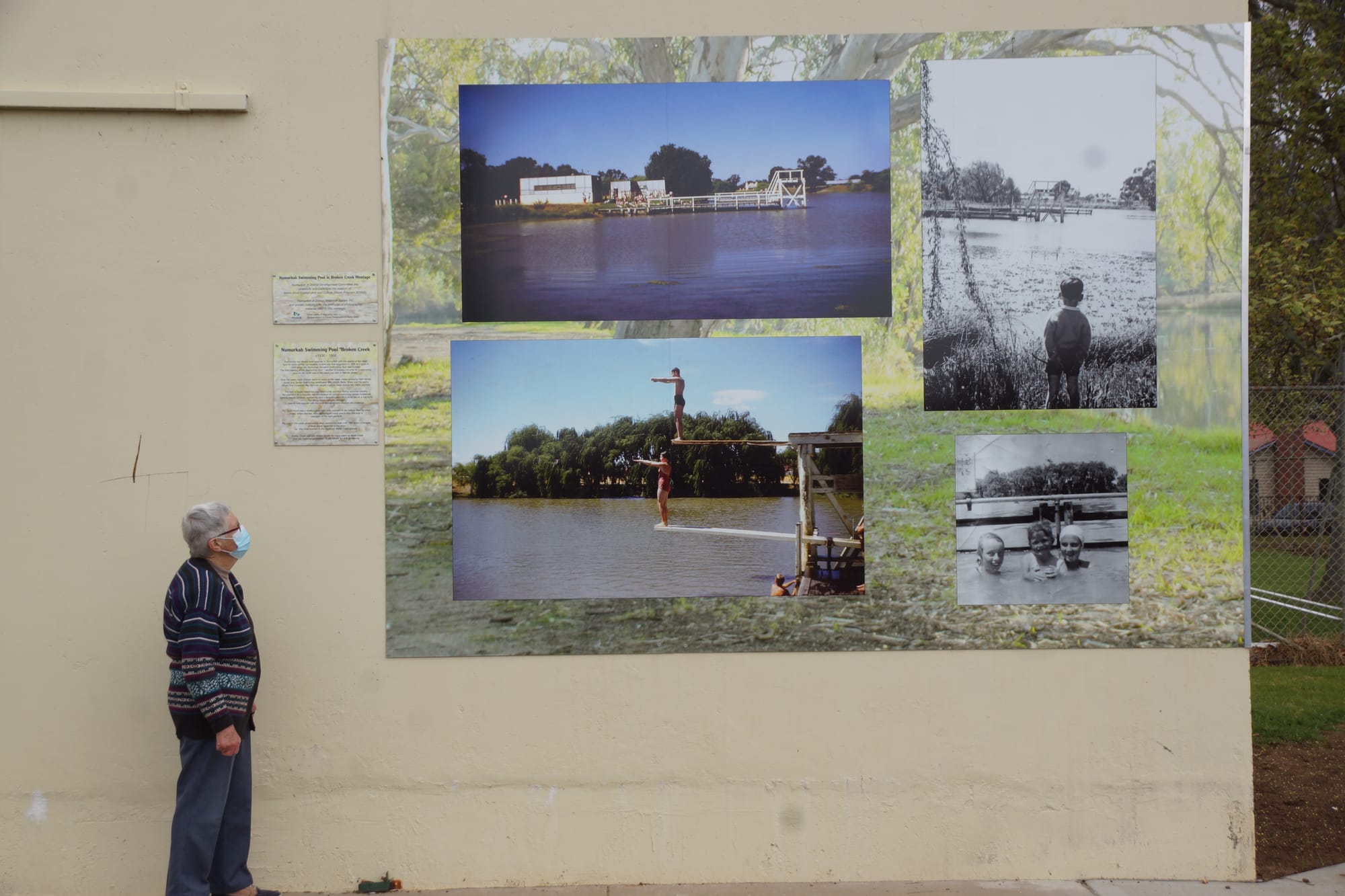 Local history... The photo montage provides images and information about Numurkah’s original swimming pool.
