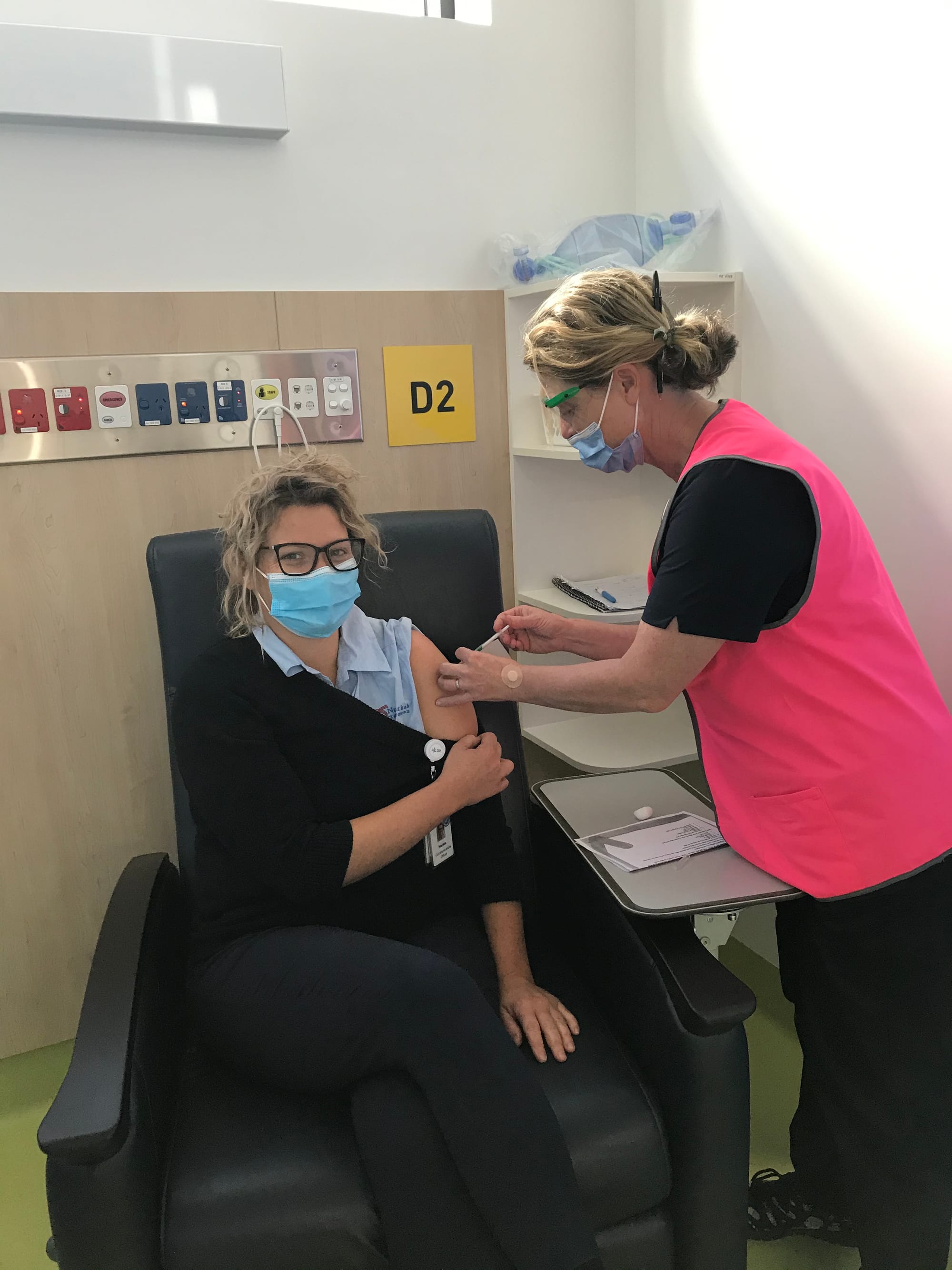 Fully vaccinated... NCN Health Communications Coordinator Marissa Daly, getting her second Pfizer dose.
