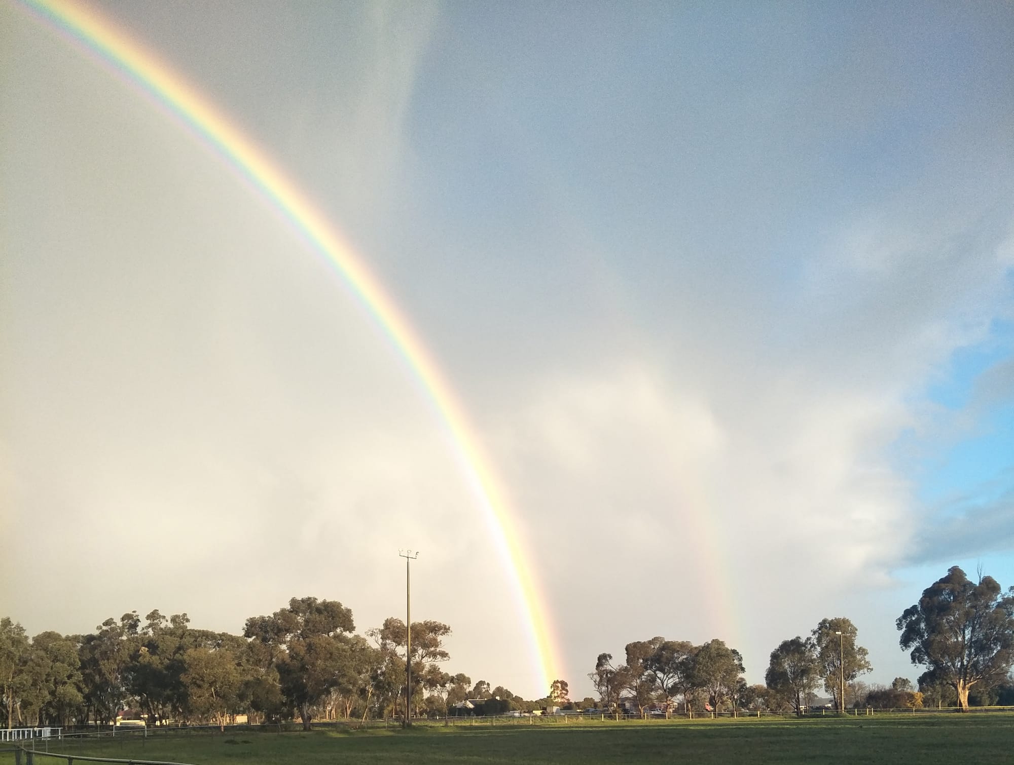 Vision splendid ... Wunghnu recreation reserve proved the perfect viewing platform for nature’s light show.
