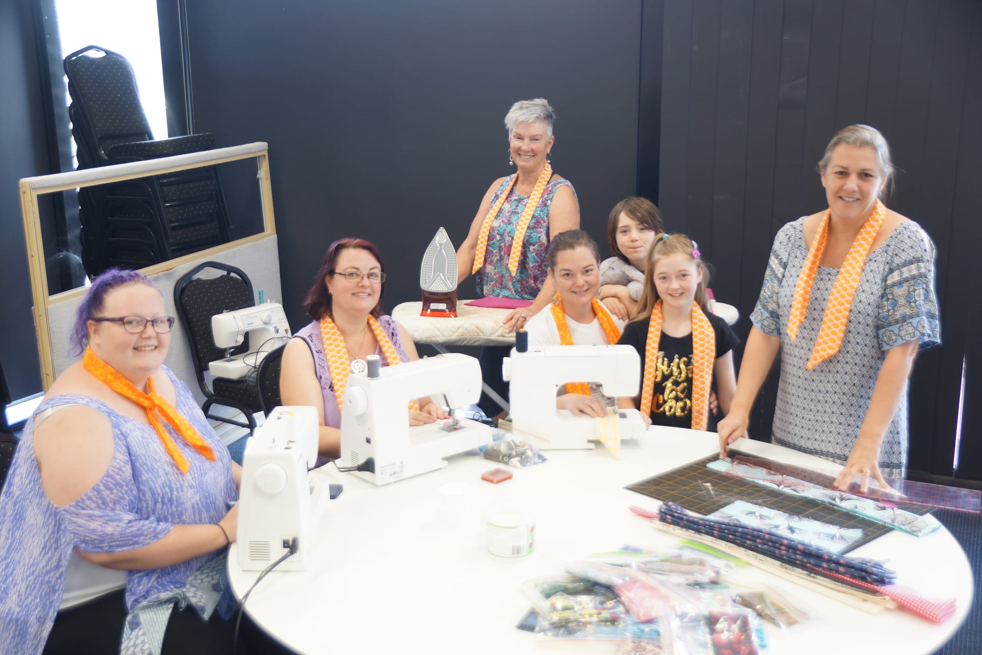 Crafting for a cause ... Lauren Luci, Bek Happy, Karen Bell, Nicole Wells, Austin Webb, Heidi Wells and Nikki Harvey have been very busy putting their skills to good use. 