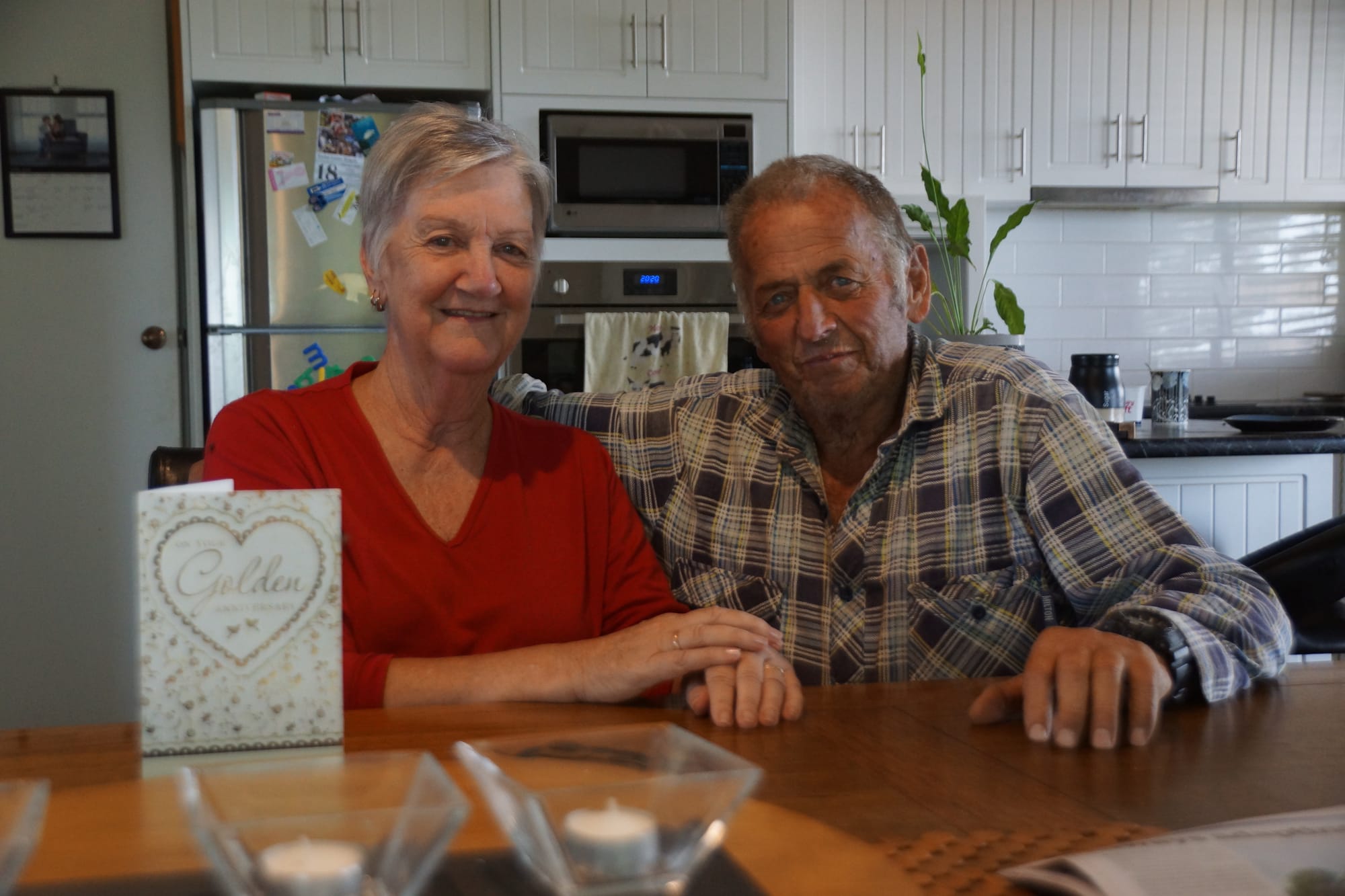 Harmony on the farm ... Lorna and ray Trimby haven’t had a fight in 50 years.