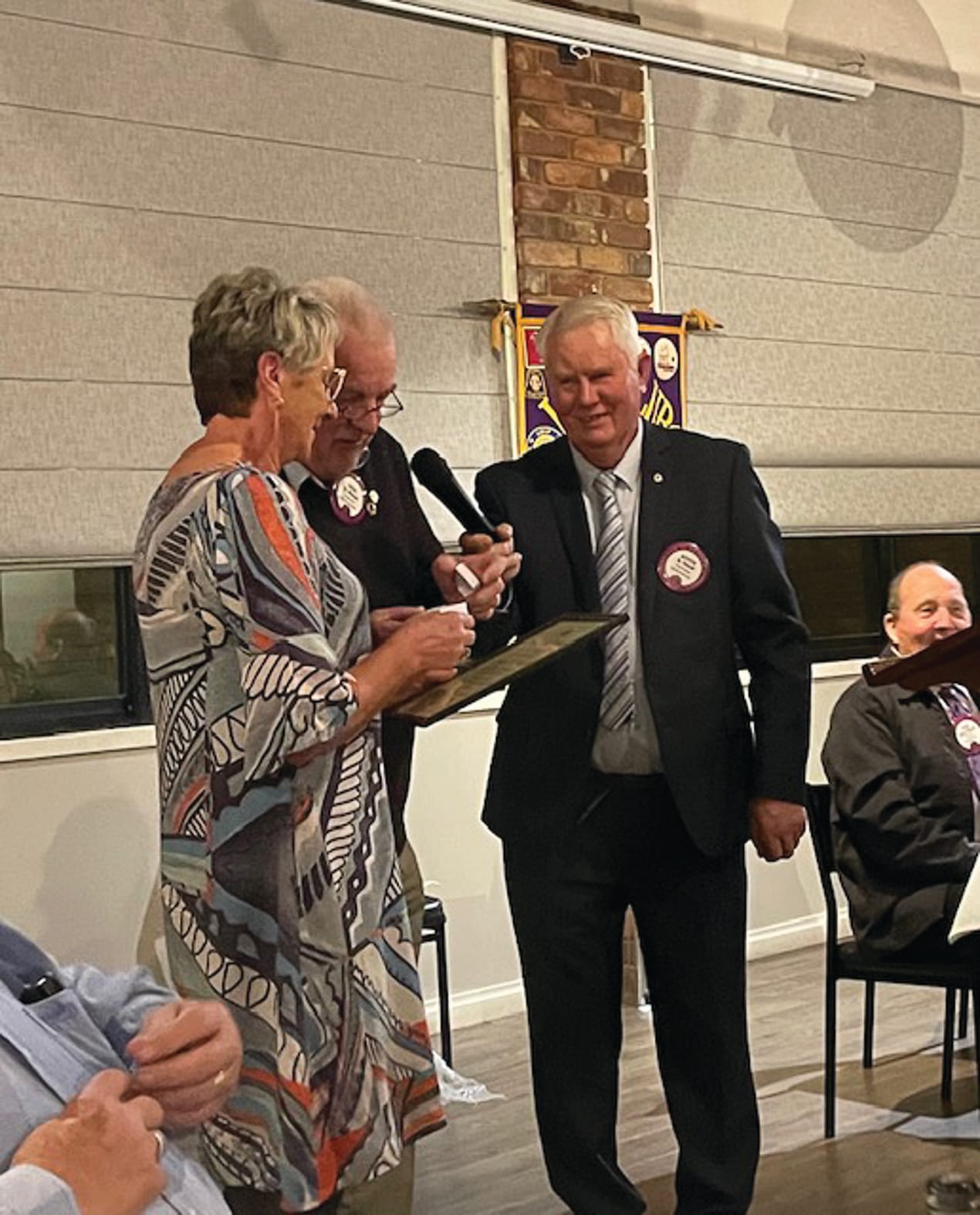 Appreciation... Lions Lady Bernadette Steward received a special award of appreciation for her years of service to the club.