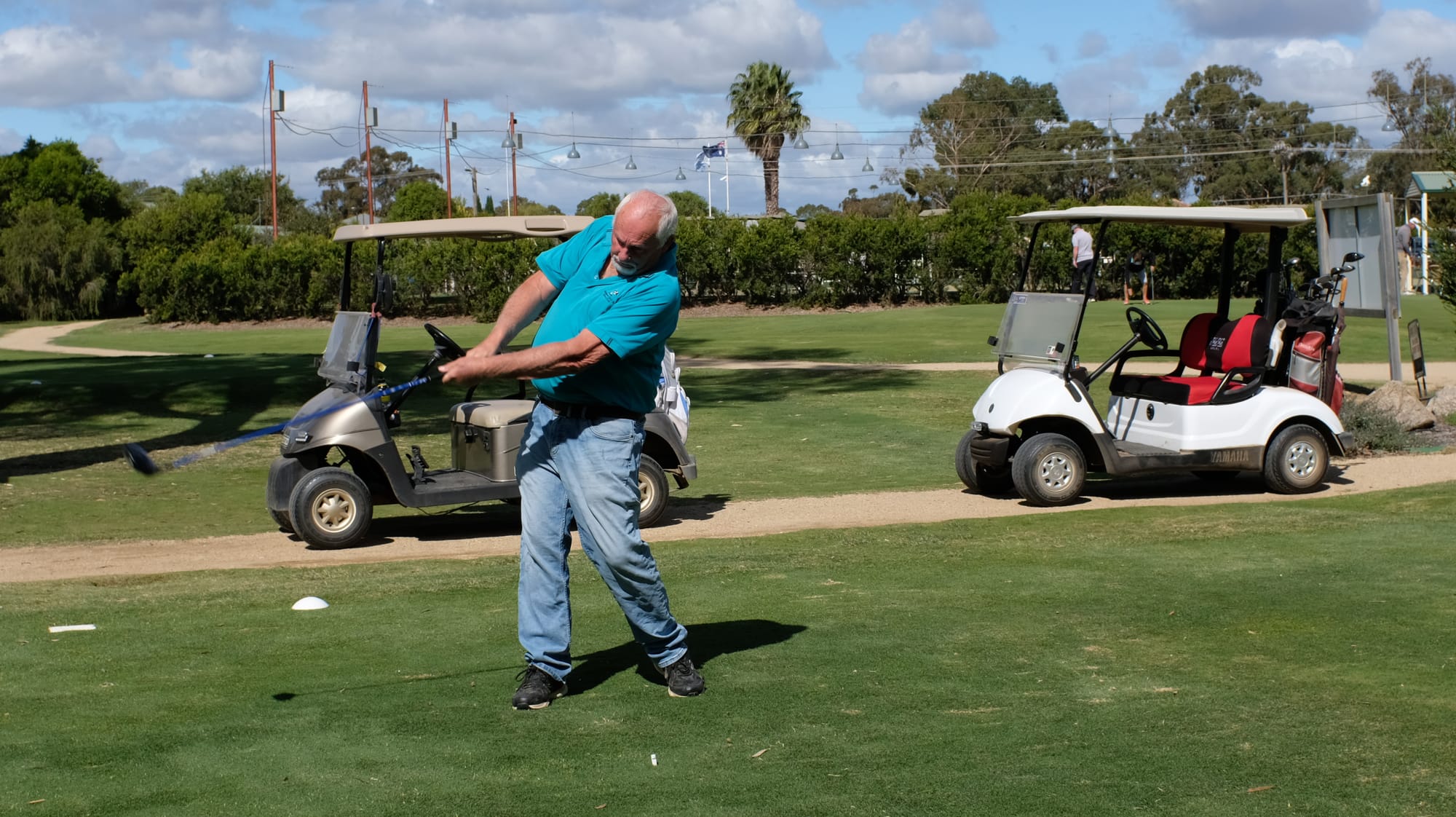 Drive off the tee ... Alan Newby won himself a club ball with a score of 34 stableford points last Thursday. 
