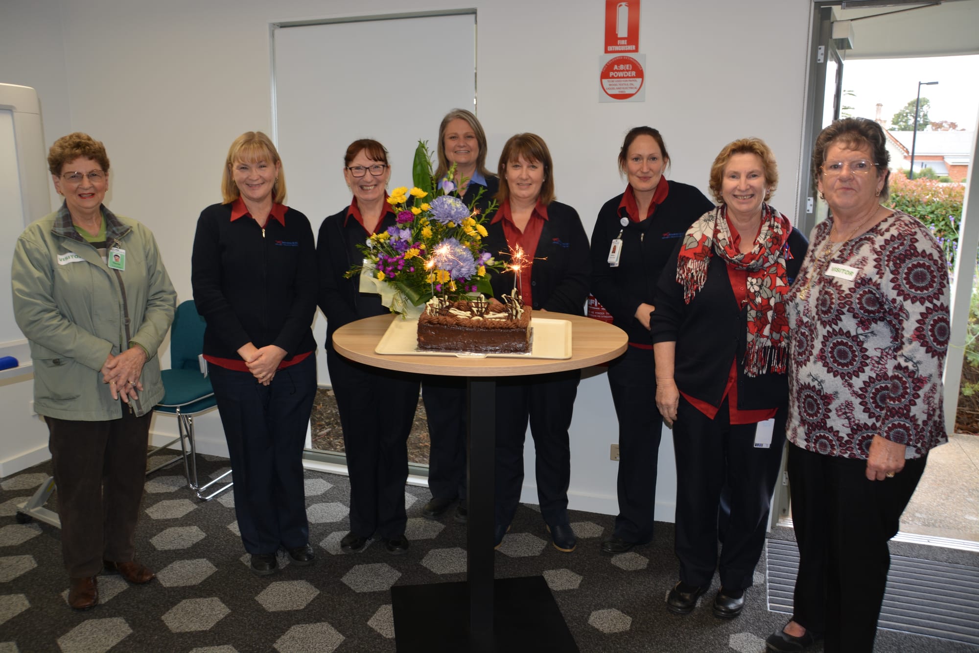 Two decades strong ... Moira Palliative Care volunteers and staff (from left) Marita Crowther-Harris, Tarnya Hamilton, Heather Rice, Rachel O’Dywer, Debra Morland, Kathryn Watson, Kim Kirkham and Christine Ginnane celebrate 20 years of the service.