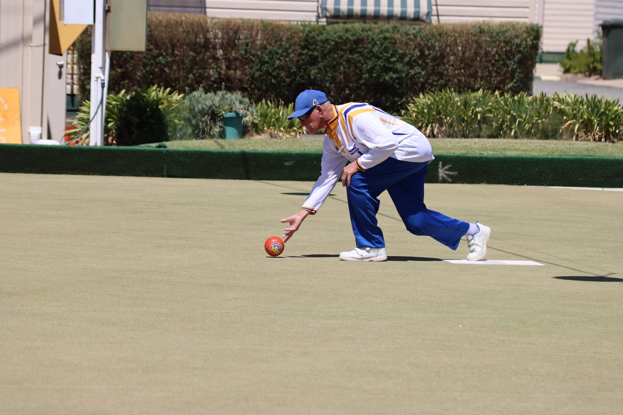 Lean machine ... Don Staggard led his rink to a big win over his golf opponent on Saturday.