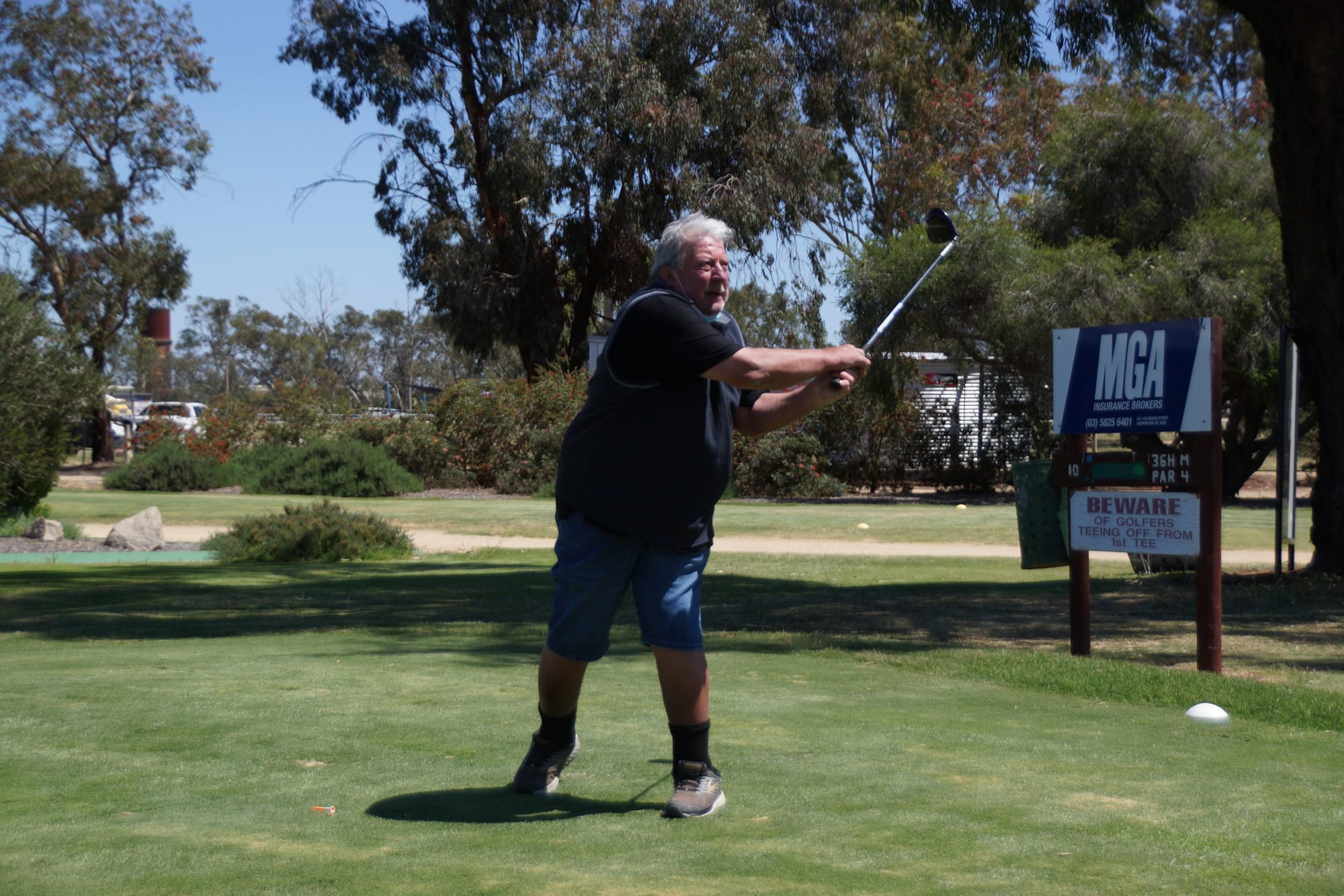 Early bird ... Hitting off early saw Leigh Robertson take home the sponsor’s monthly medal shirt on Saturday.
