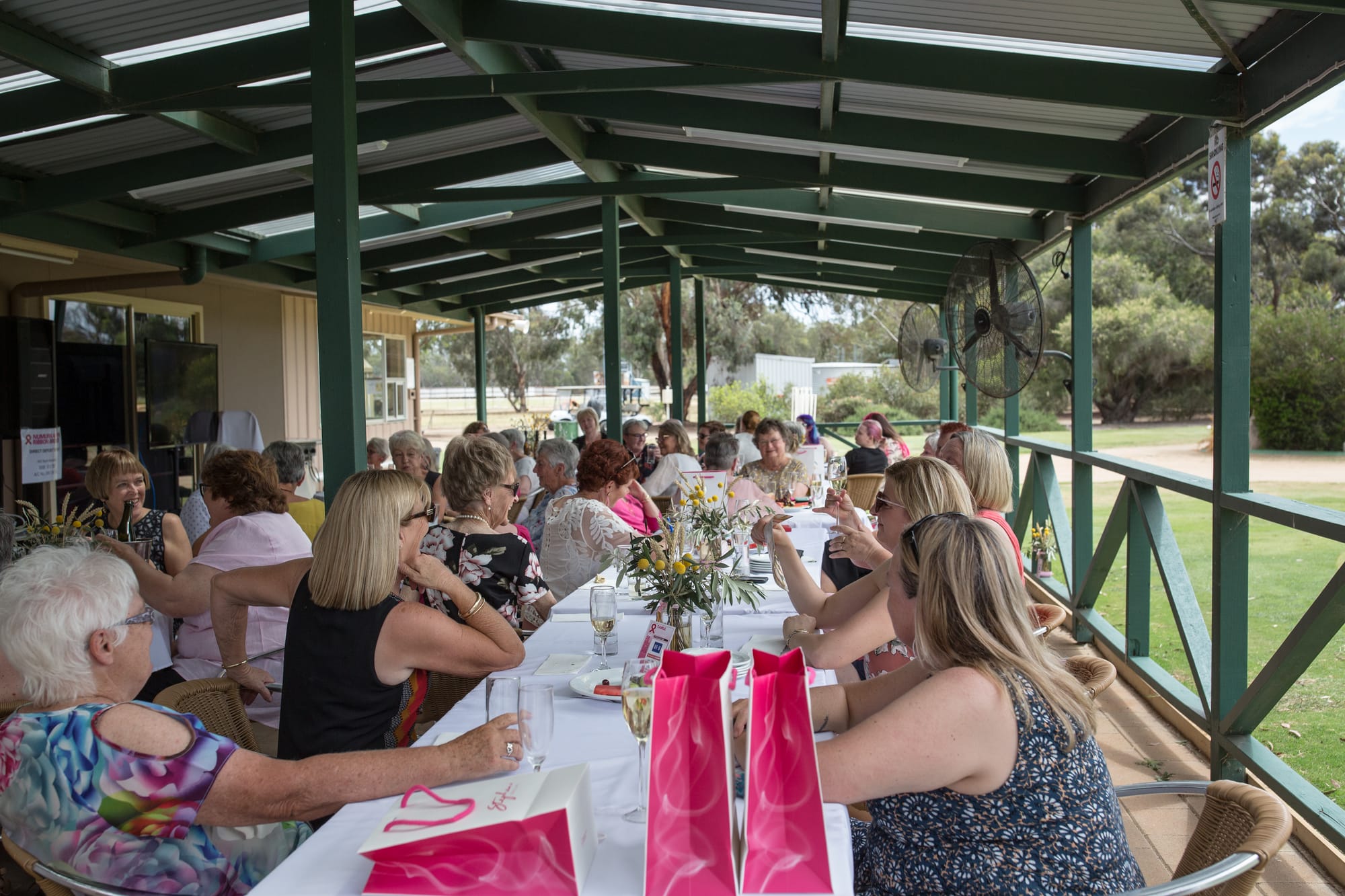 Up for some fun ... The ladies gathered at the golf club were making the most of the chance to gather in numbers and relax with the girls.
