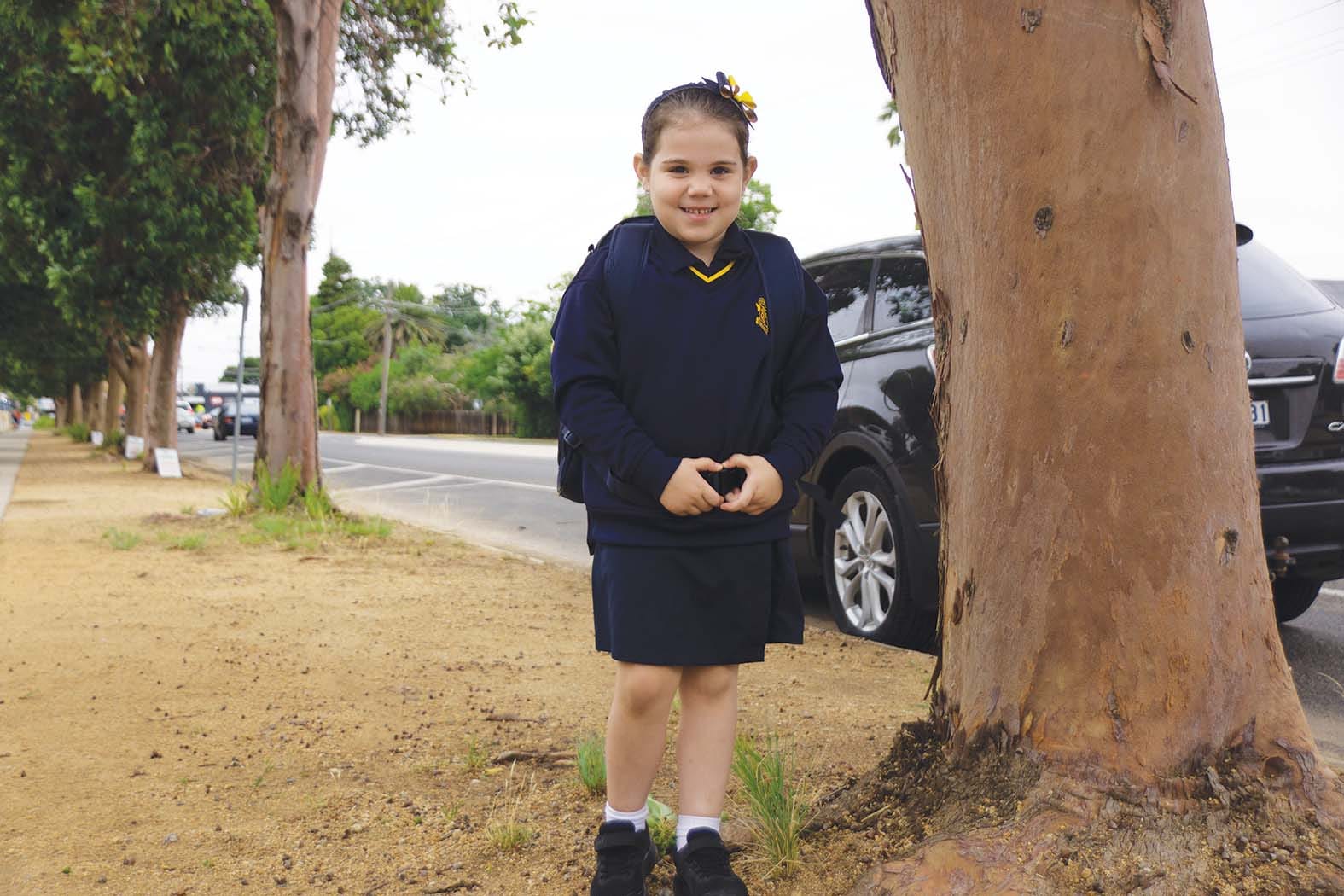 New adventure ... Charity-Leigh Cameron was much calmer than her mother at the thought of her first day of school.
