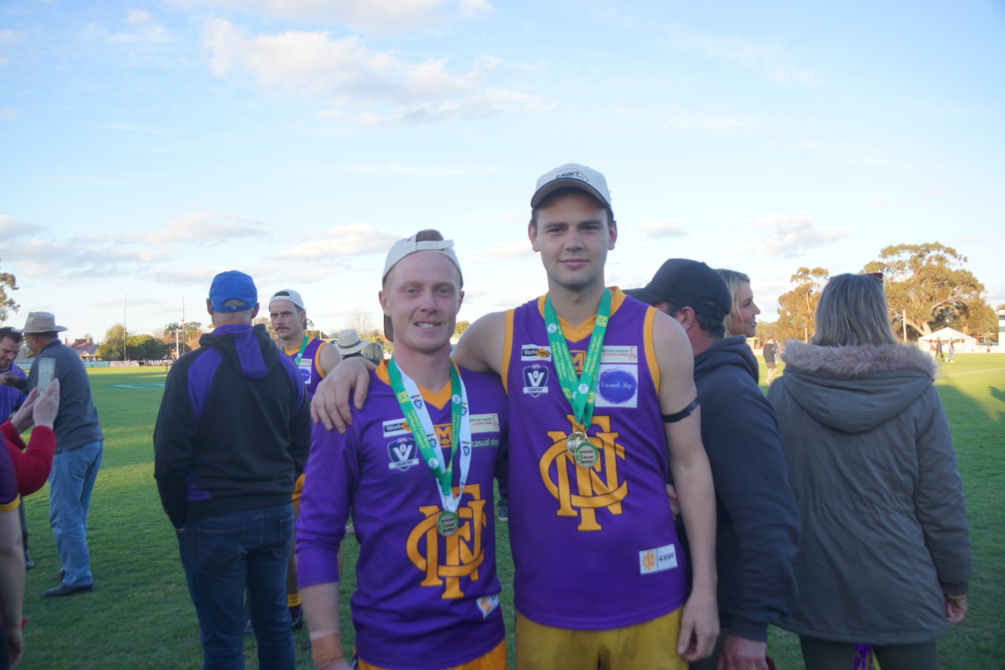 Medal winners … Player of the match and player of the finals series, Bailey Bell and Liam Evans.