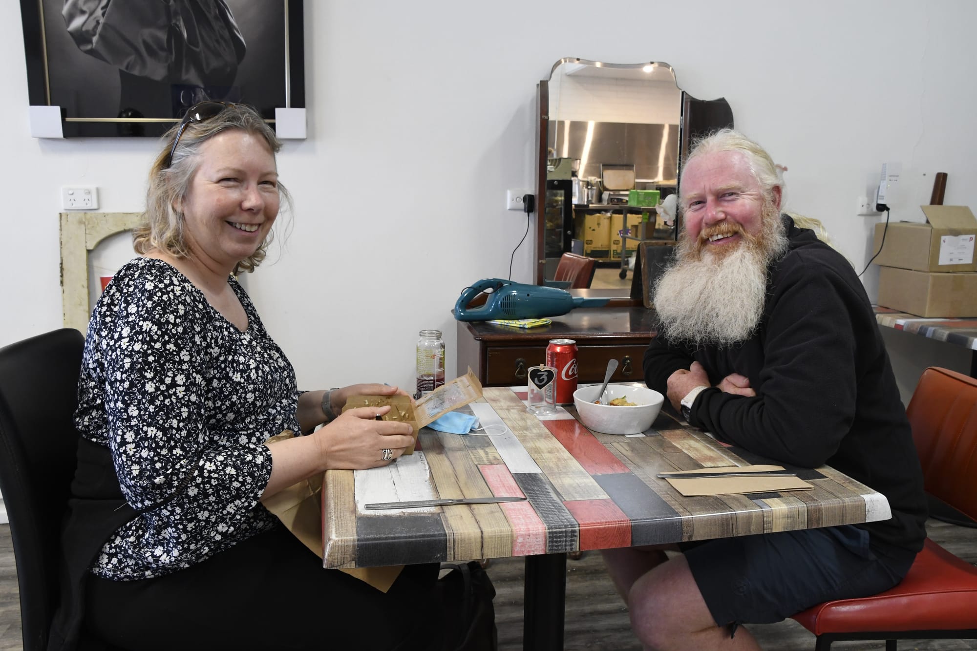 Long weekend at last ... Nicole Solomon and Damien Mason from Bendigo stopped in Numurkah to savour the end of their long weekend on Monday. 