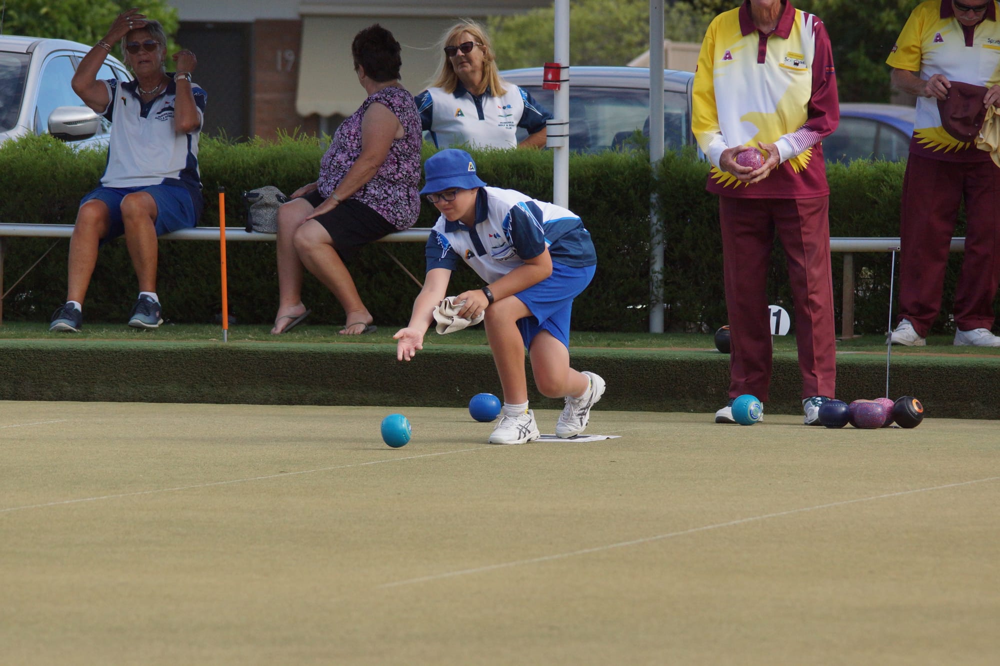 Start ‘em young ... Bayden Parkinson showed some good form to be in the best winning division three Golf rink on Saturday.