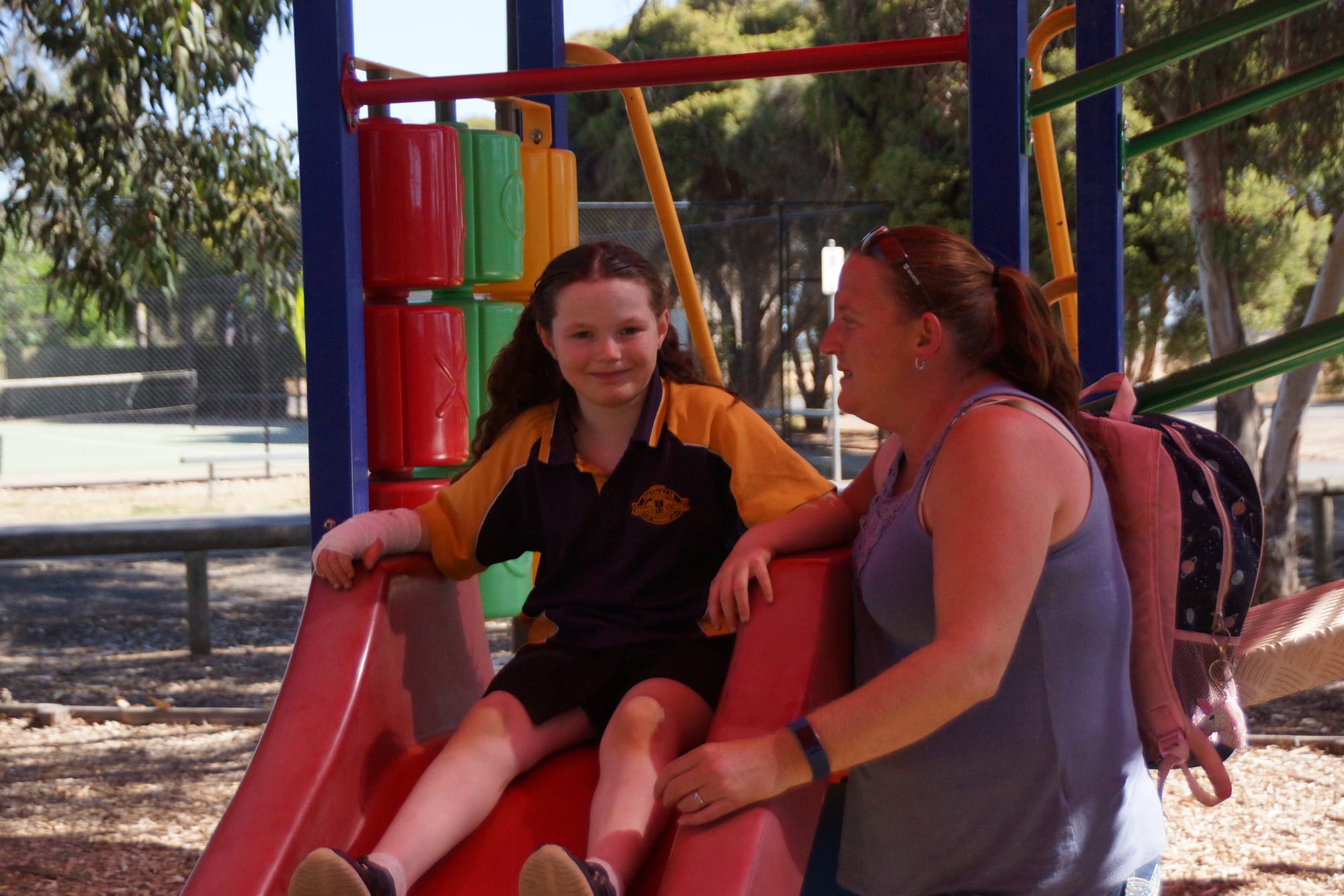 One of life’s little treasures ... Haylee and Katrina Brereton have come a long way together, and will walk together on Sunday to help others like them. 