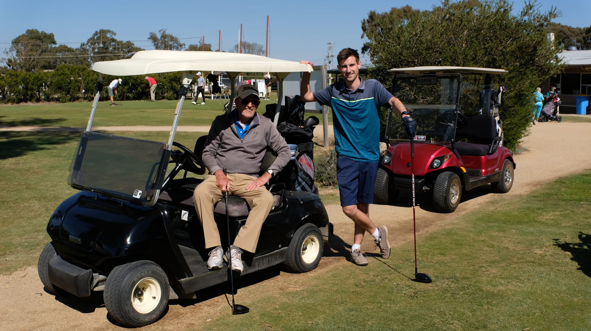 Family affair ... Syd Roughsedge (left) and grandson Mitch Grandell will face Graham Ashton and Jack Hepworth in a knockout game.
