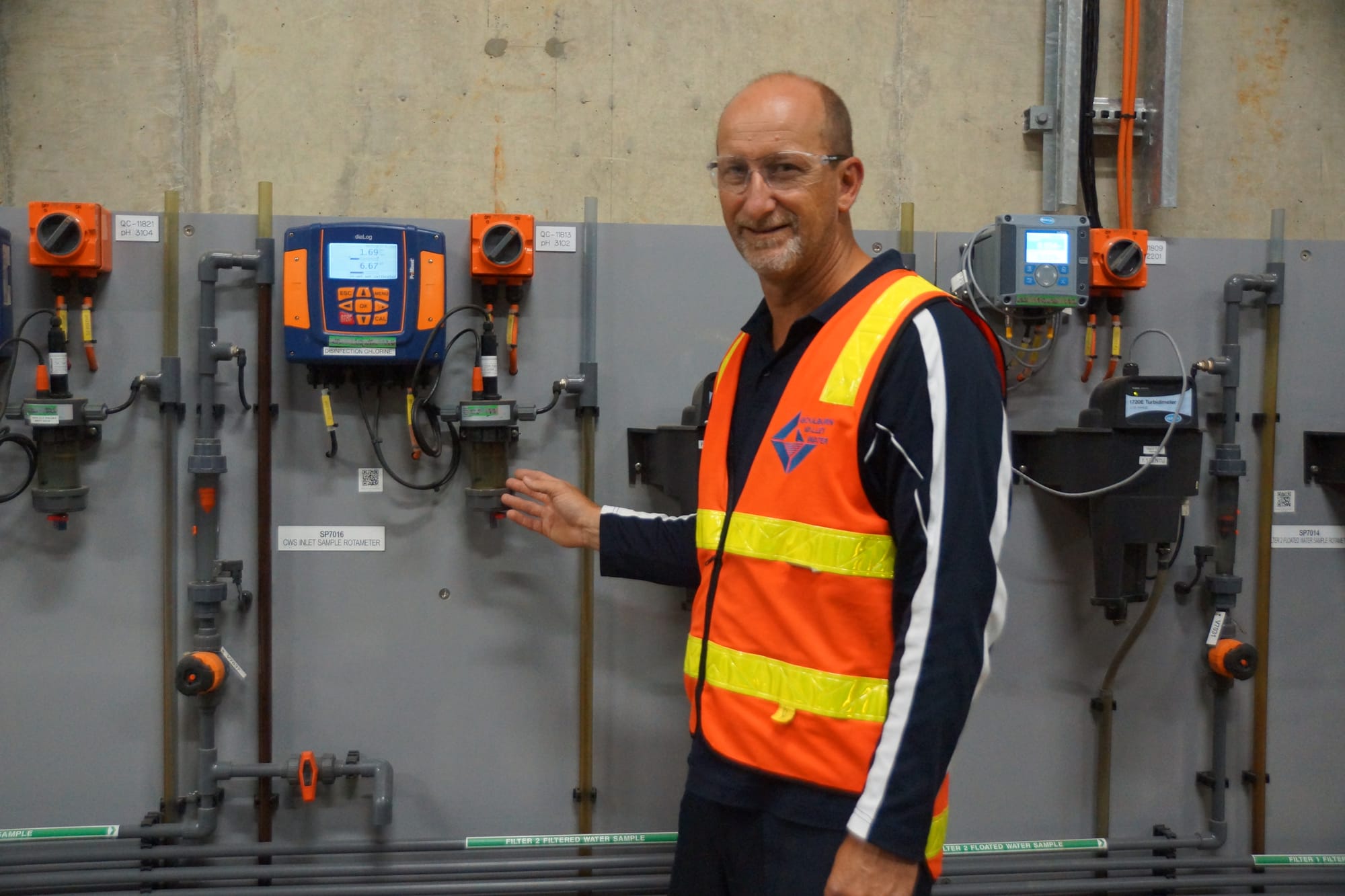 Extensive testing ... GVW manager of water quality Mark Putman with the automated testing equipment at Numurkah water treatment plant.
