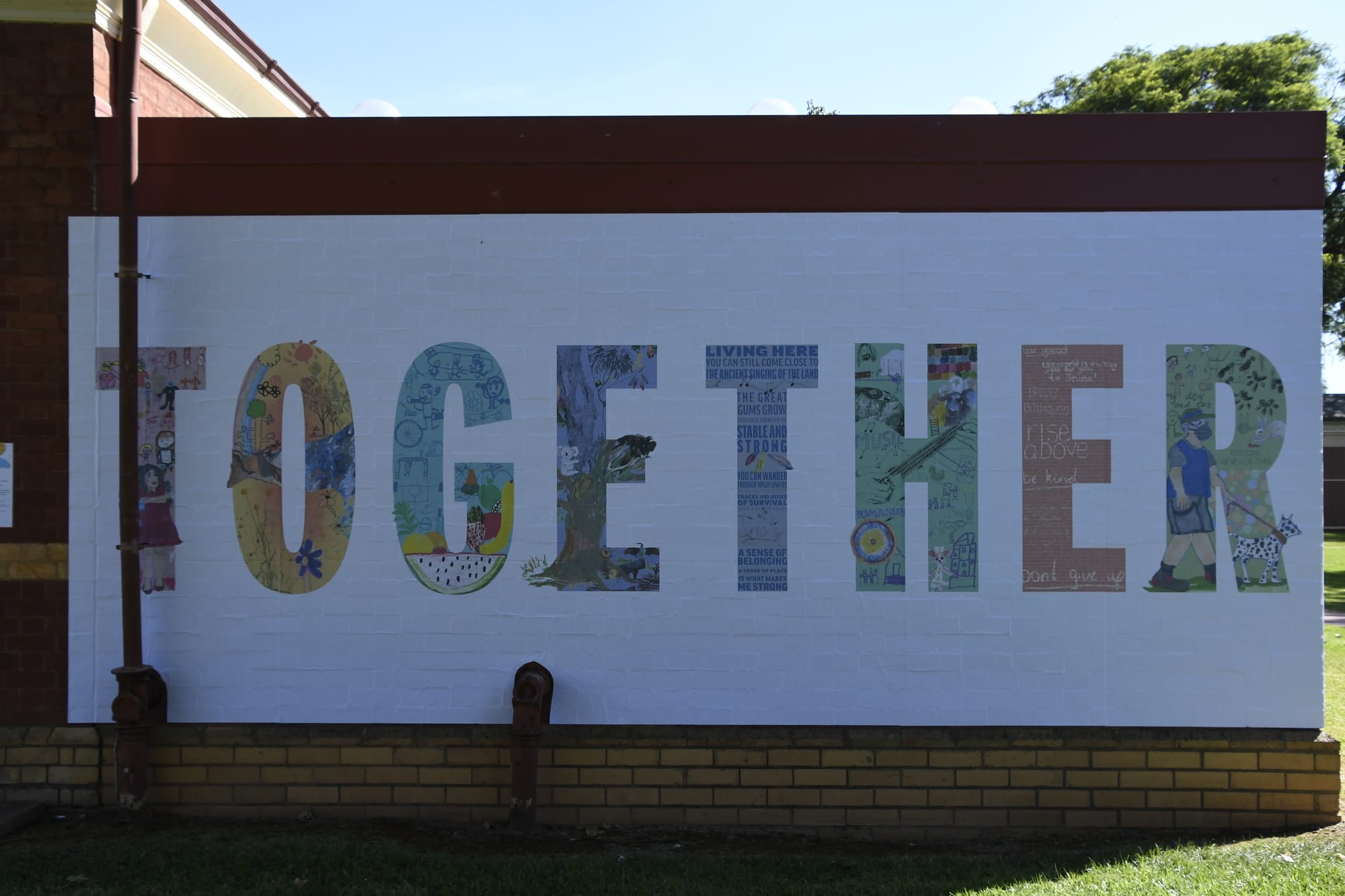 Collaboration... Together we remain; groups and individuals from across the shire contributed to this piece which represents resilience. 
