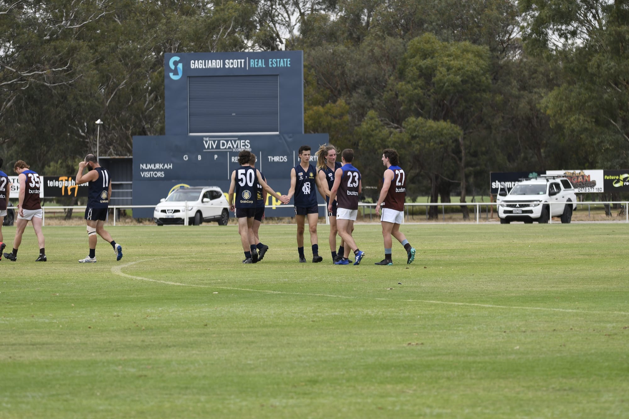 Too good ... Trent Craven (left) and Jarrod Holmes (right) shake hands with Ormond players after being comprehensively beaten last Saturday. 
