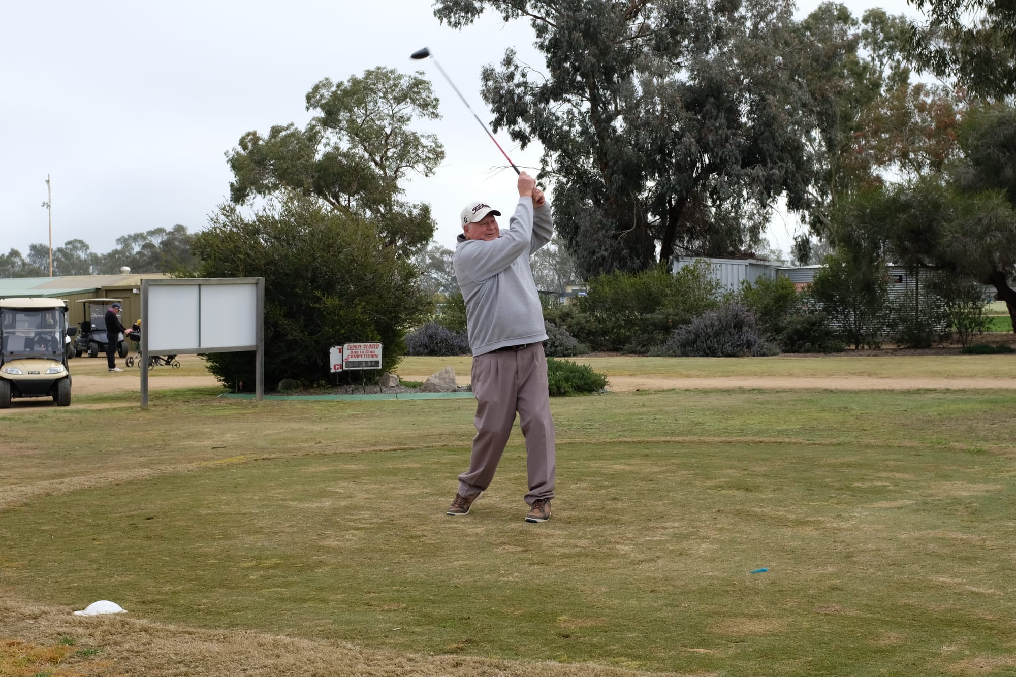 Finally back... John Trimble edged out Kerry Collins to win the day when competition golf returned last week. 
