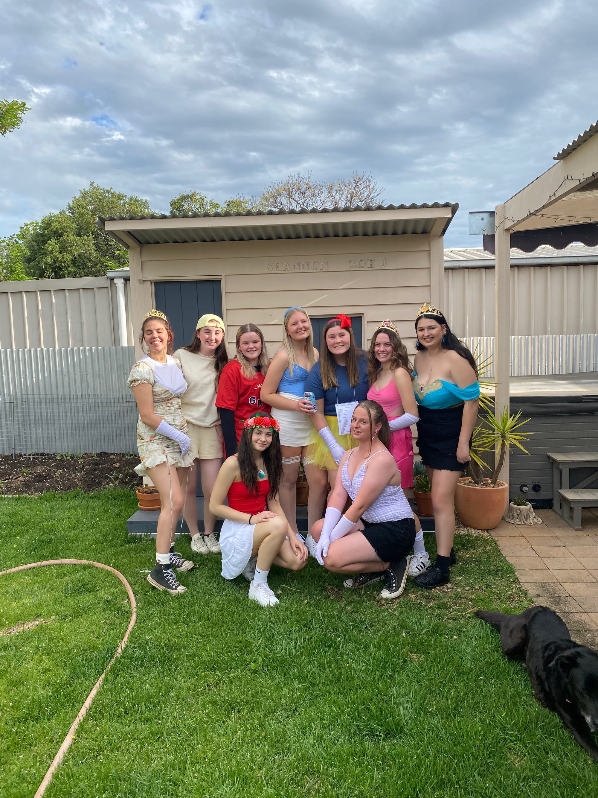 All over... Year 12 students (from back left): Maddison Koo-aga, Charlotte Brown, Chelsea Lindrea, Shannon Martin, Kate Kelly, Tessa Koopman, Jazmin Britt, Tenille Kneebone and Reina Michell.
