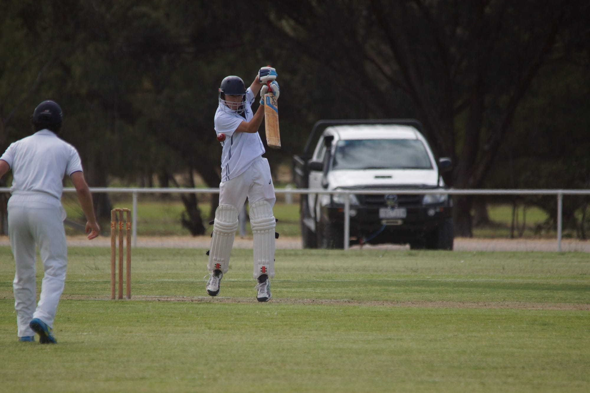 Tippy-toes … Kade O’Dwyer was surprised by this short ball.