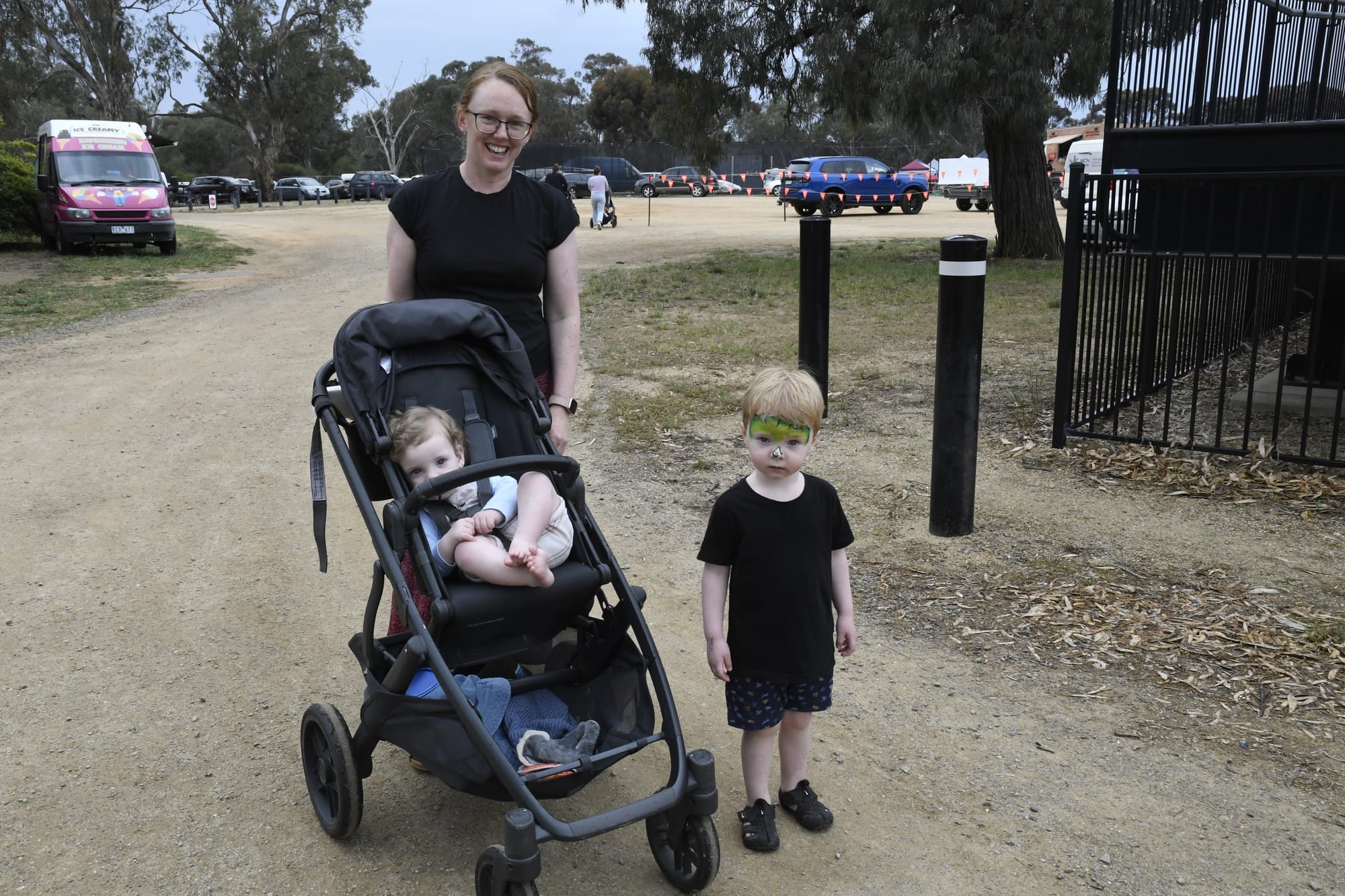 Starting them young... Catherine Stevenson introduced youngsters Jed and Cooper to the joys of show day. 
