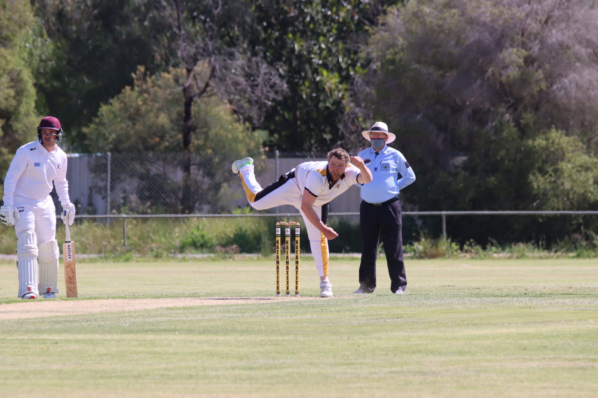 A bit expensive... Brayden Beaton went for 24 from his two overs. 