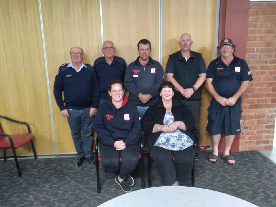 Leading the supergroup... Back row (From left): Gavin Vale, Colin Crane, Evan Bourchier, Jason Cox, Neale Cossens and, (front row) Rachael Payne and  Jenny Cossens have been elected to fill the inaugural officer positions of Moira West CFA Group. 
