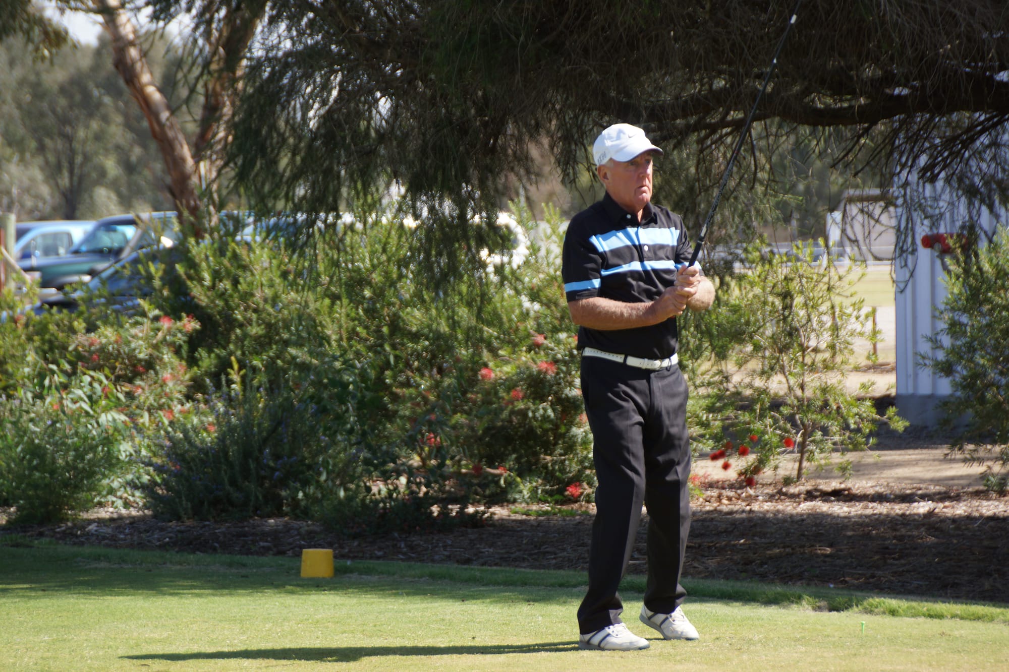 Watching it go ... Ron ‘Always’ Smith was at it again on Thursday, winning A-grade with a score of 34 stableford points. 