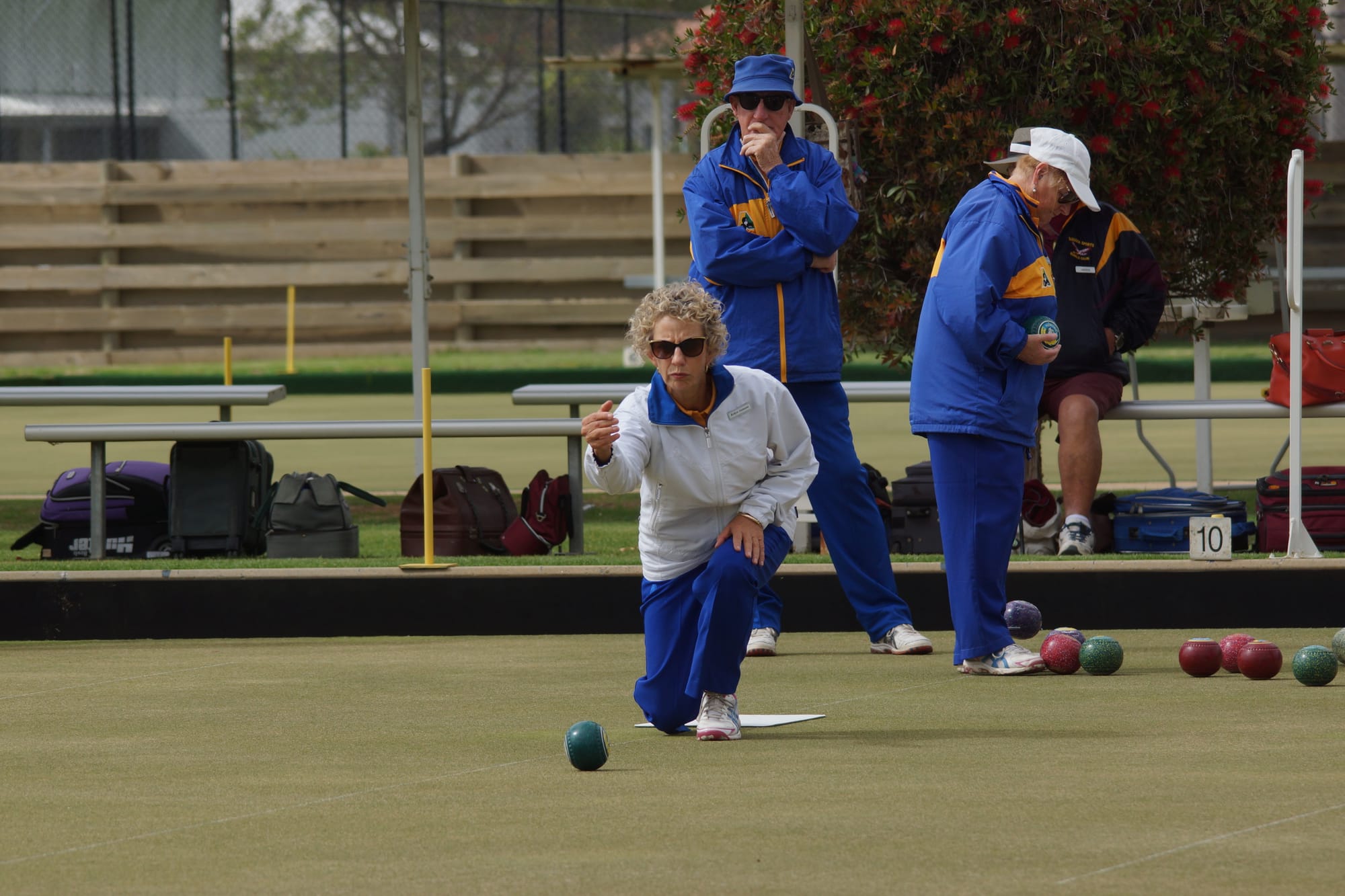 Big win ... Robyn Aumann played her part in her rink’s 26 shot win against Barooga on Friday.