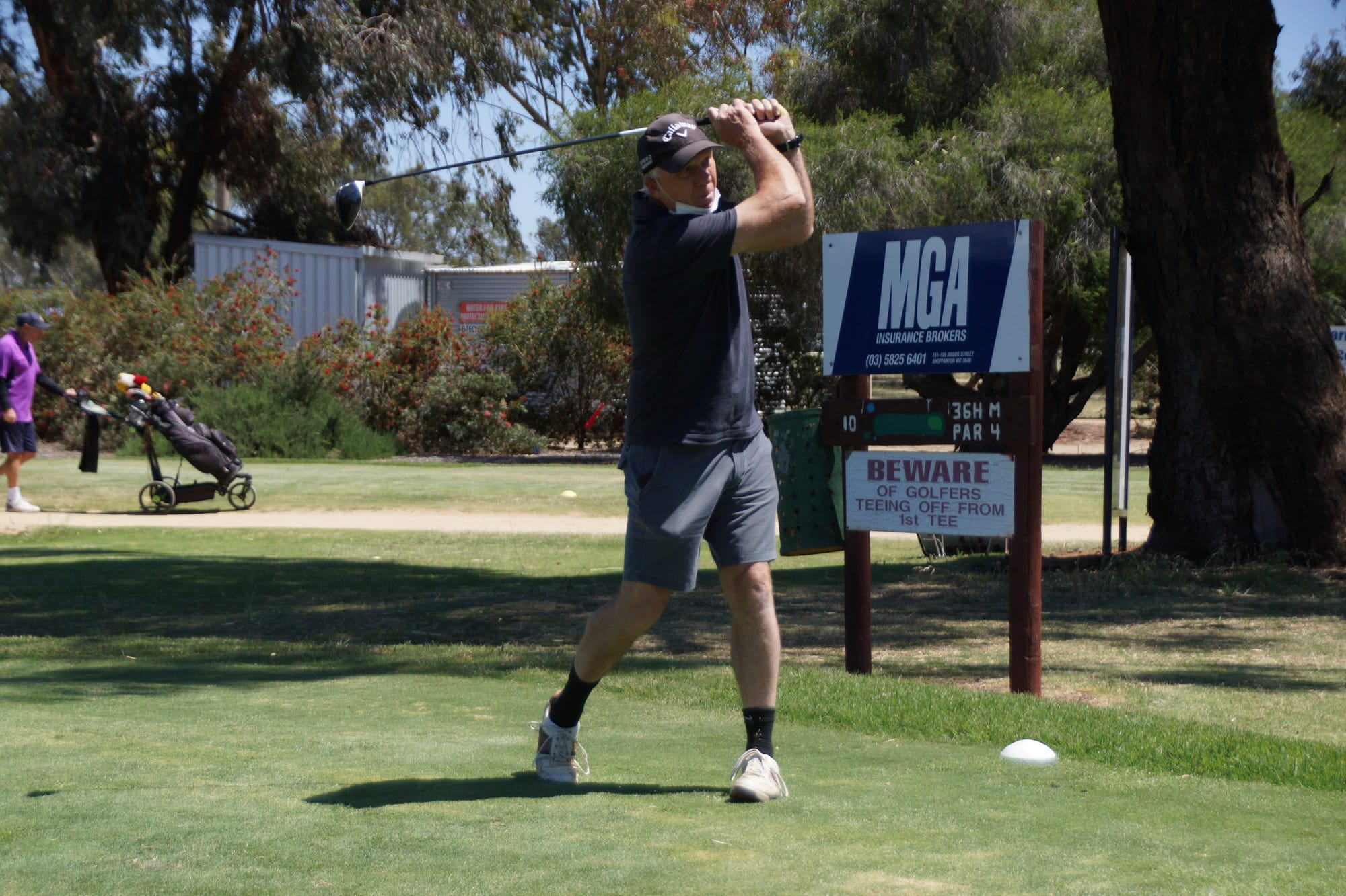 Crunched ... Gary Warner had the best score of the day at Numurkah Golf Club last Saturday. 
