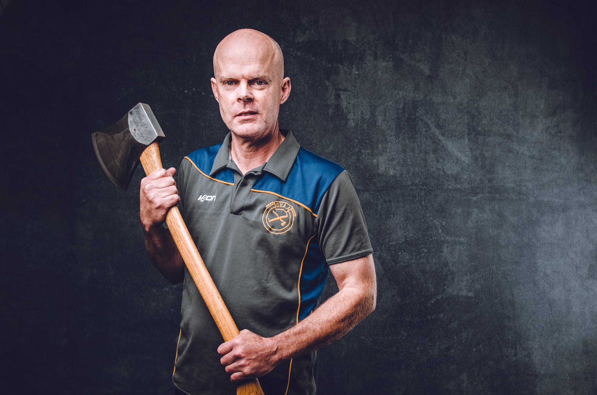 Cutting edge … Maintaining his equipment is Mark’s least favourite part of wood chopping.